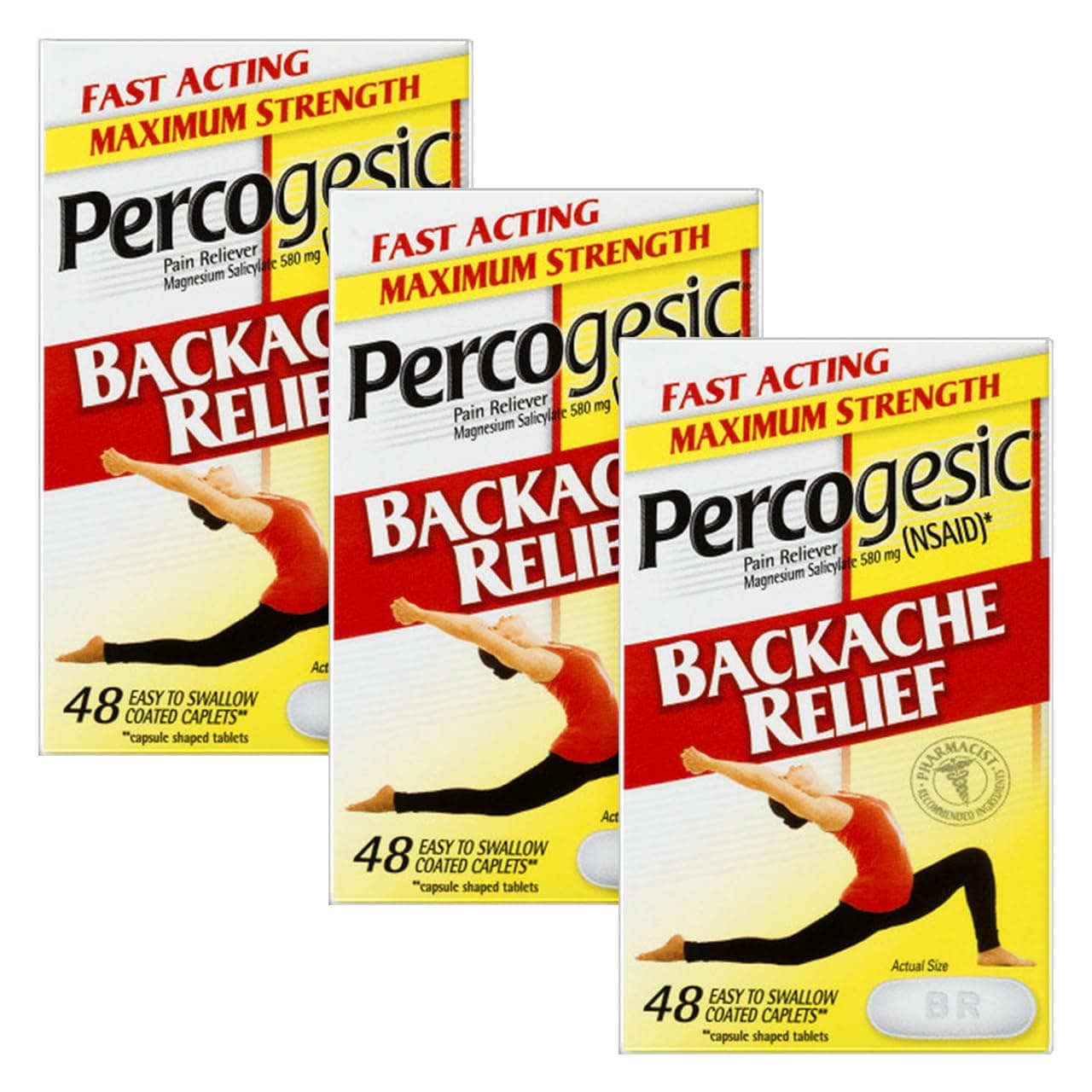 PercogesicMaximum Strength Enhanced Pain Relief Magnesium Salicylate Tetrahydrate Mg Fast Acting Coated Caplets Count Aspirin Free Pain Reliever