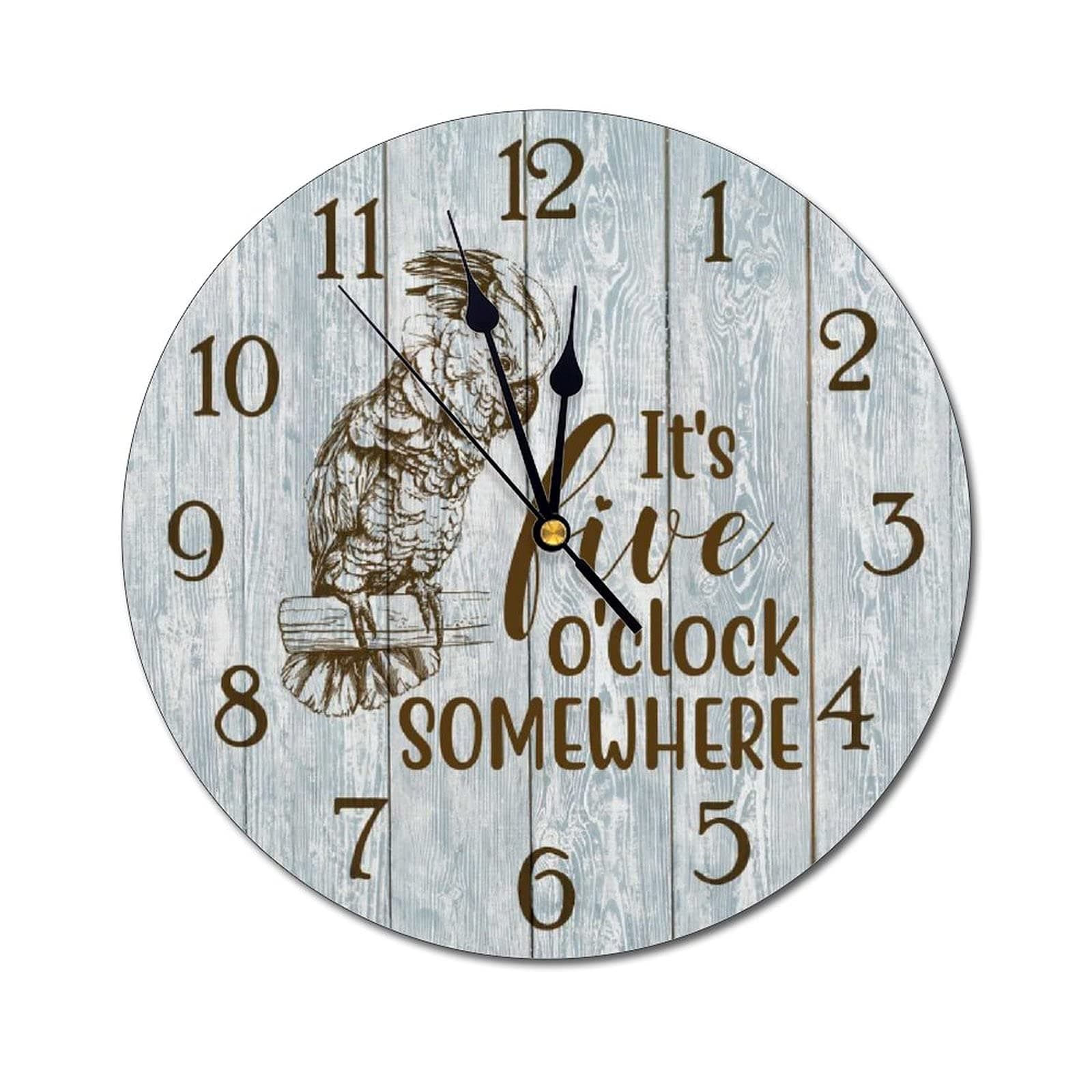 Vi457ad 5 o'clock Somewhere Clock Wall Clock Colorful Clock Large 12" Wall Clock Round Wall Clock Beach Clock Bar Clock Home Decor