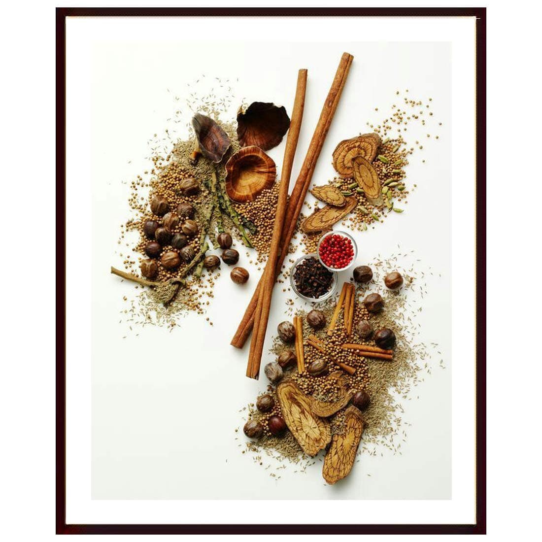 Art Caraway Seed Stock Photo frame | Matt Finished Print | Synthetic Wood frame without Glass | Frame for Living Room, Kitchen,Office,Restaurant Decoration | Gifting Purpose | Size(12x14)