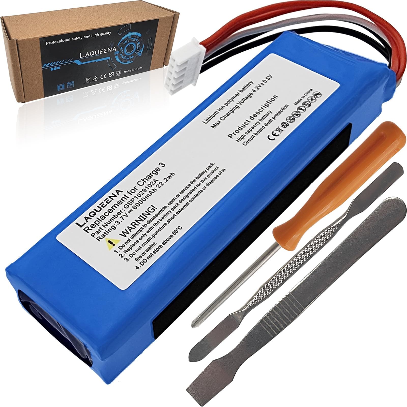 GSP1029102A 6000mAh Battery Compatible with Charge 3 Waterproof Bluetooth Speaker with Tools Battery Part NO Charge3