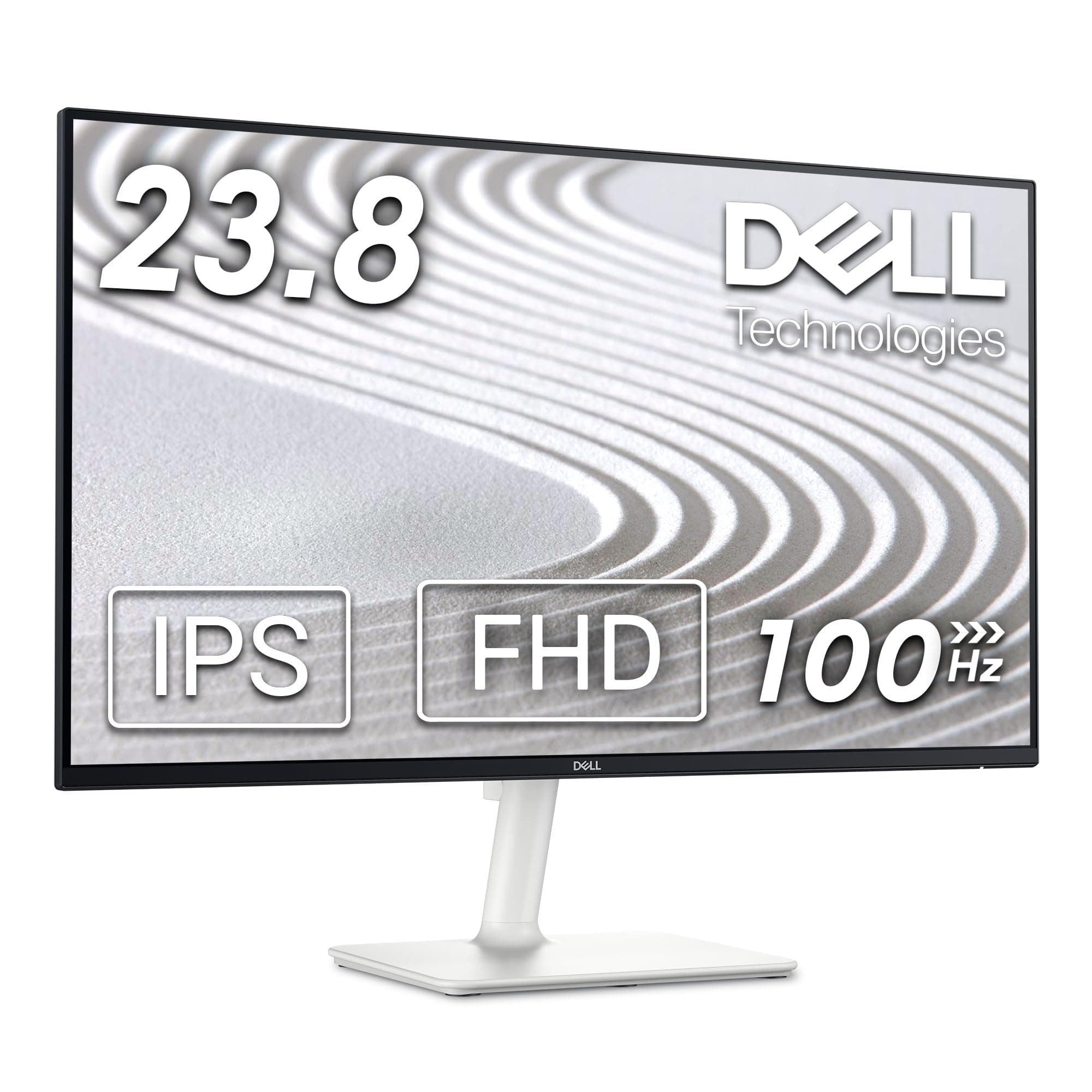 DELL S2425H 24 Inch Full HD (1920x1080) Monitor, 100Hz, IPS, 4ms, 99% sRGB, Built-in Speakers, Ultrathin Bezel, 2x HDMI, 3 Year Warranty, White