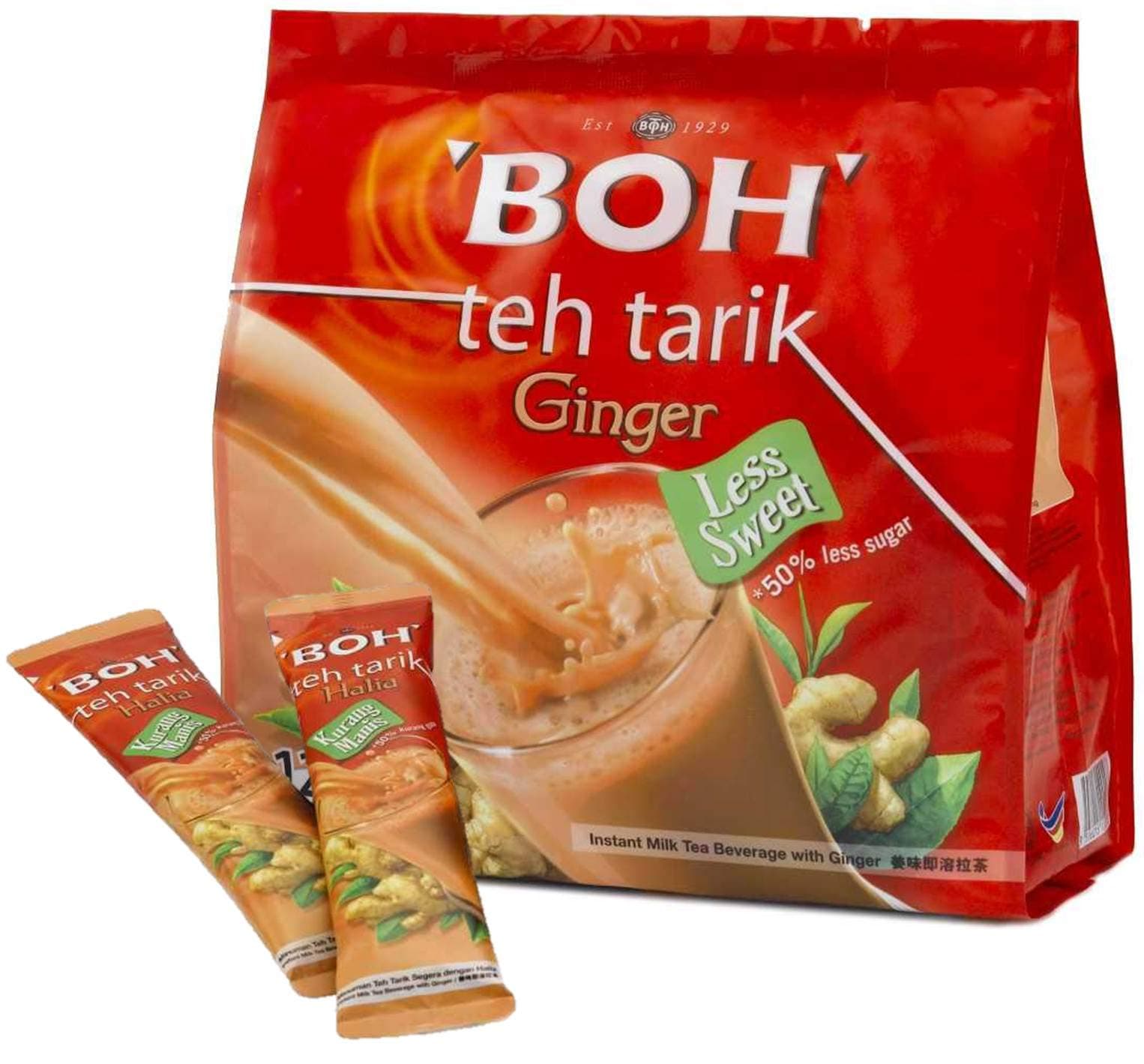 BOH Teh Tarik with Ginger, 12 sachets at 26 g