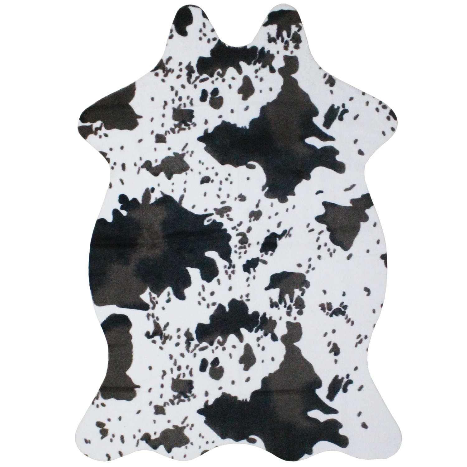 Faux Fur Rug, Animal Fur Pattern Print Carpet with Latex Backing, 3.6x2.5 Feet (Cow Print)