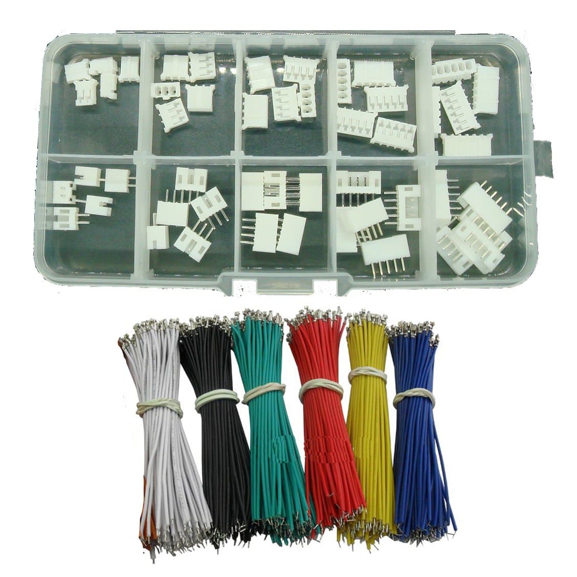 szdealhola 100pcs 10cm Wires with 25 Sets JST PH2.0 2.0mm Pitch Connectors Kit Plug Header 2 Pin to 6 Pin