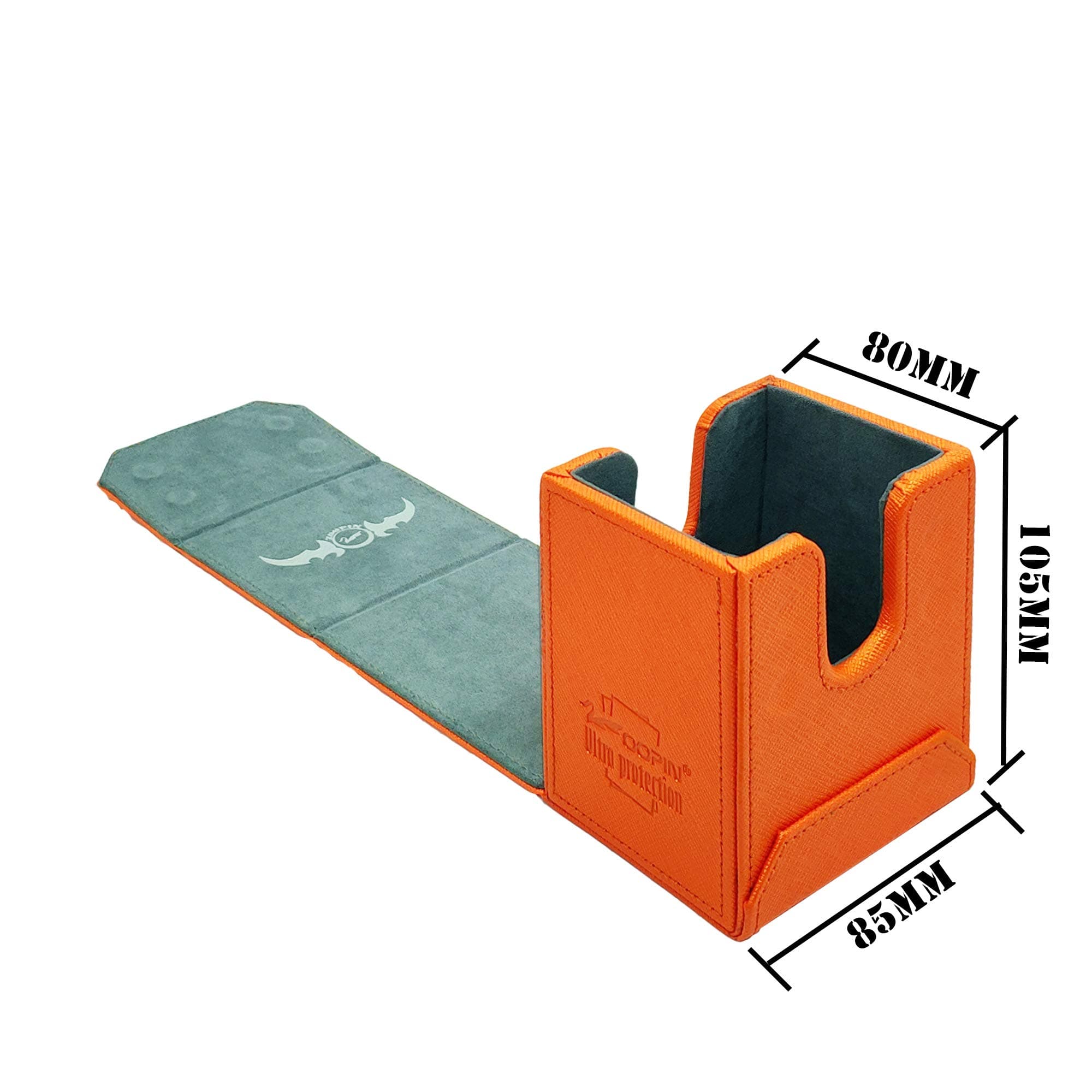 Orange Modern Card Case - Holds 150 Naked or 80 Sleeved Cards - Magnetic Closure - Durable Wooden Deck Box for MTG, Yugioh, Pokemon, TES Legacy, Munchkins CCG