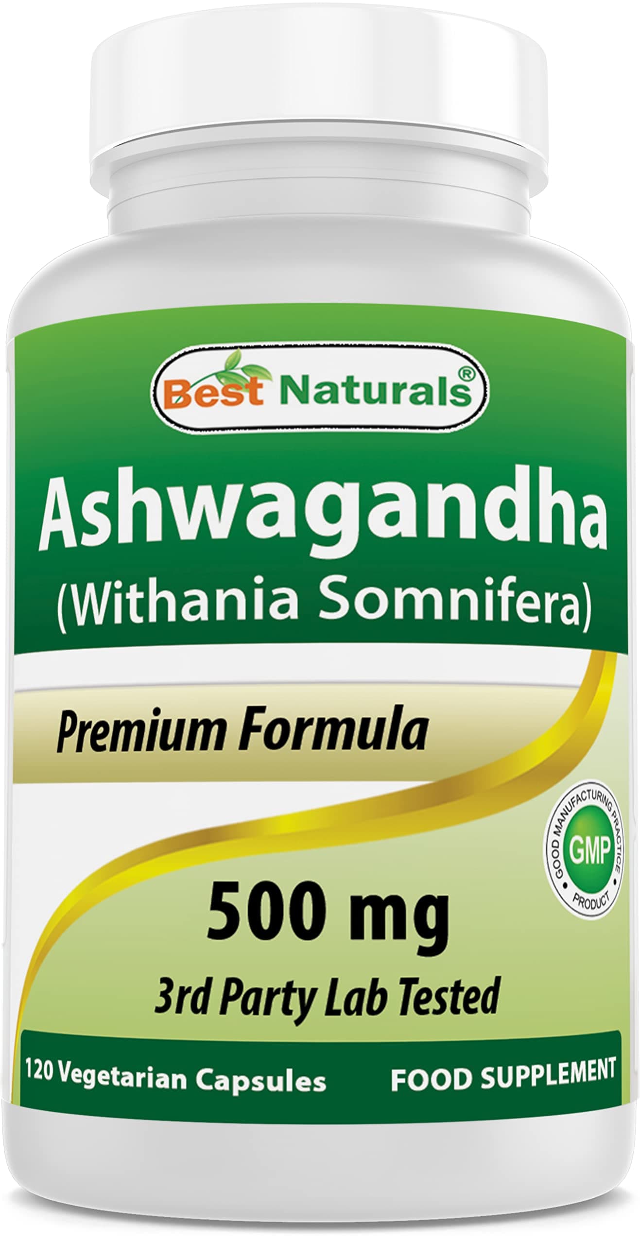Best Naturals Ashwagandha Capsules for Relaxing Stress and Mood, 500 mg, 120 Count