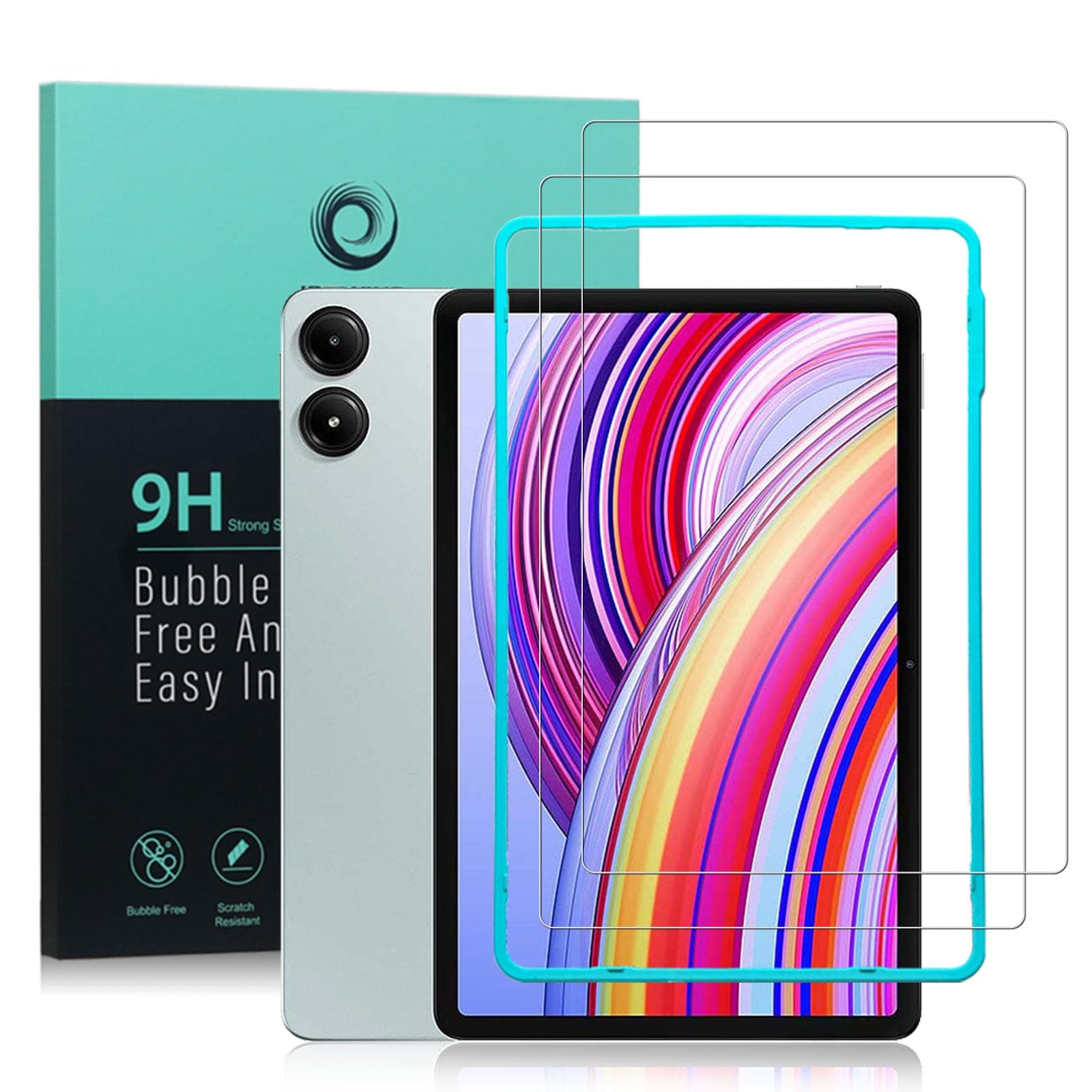 Ibywind for Xiaomi Redmi Pad Pro/Redmi Pad 2 Pro/Poco Pad/Poco Pad M1 Screen Protector,2-Pack,9H Hardness Tempered Glass with Easy Installation Tool,Bubble-Free,Fingerprint Unlock,Anti-Shatter,Anti-Scratch