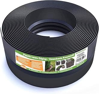 Flexible Garden Edging 25 m Black, 20 cm High – Hidden Plastic Curb – Simple Installation, Maximum Flexibility, Strong Enough, Made in EU – Garden Borders, Garden Curbs