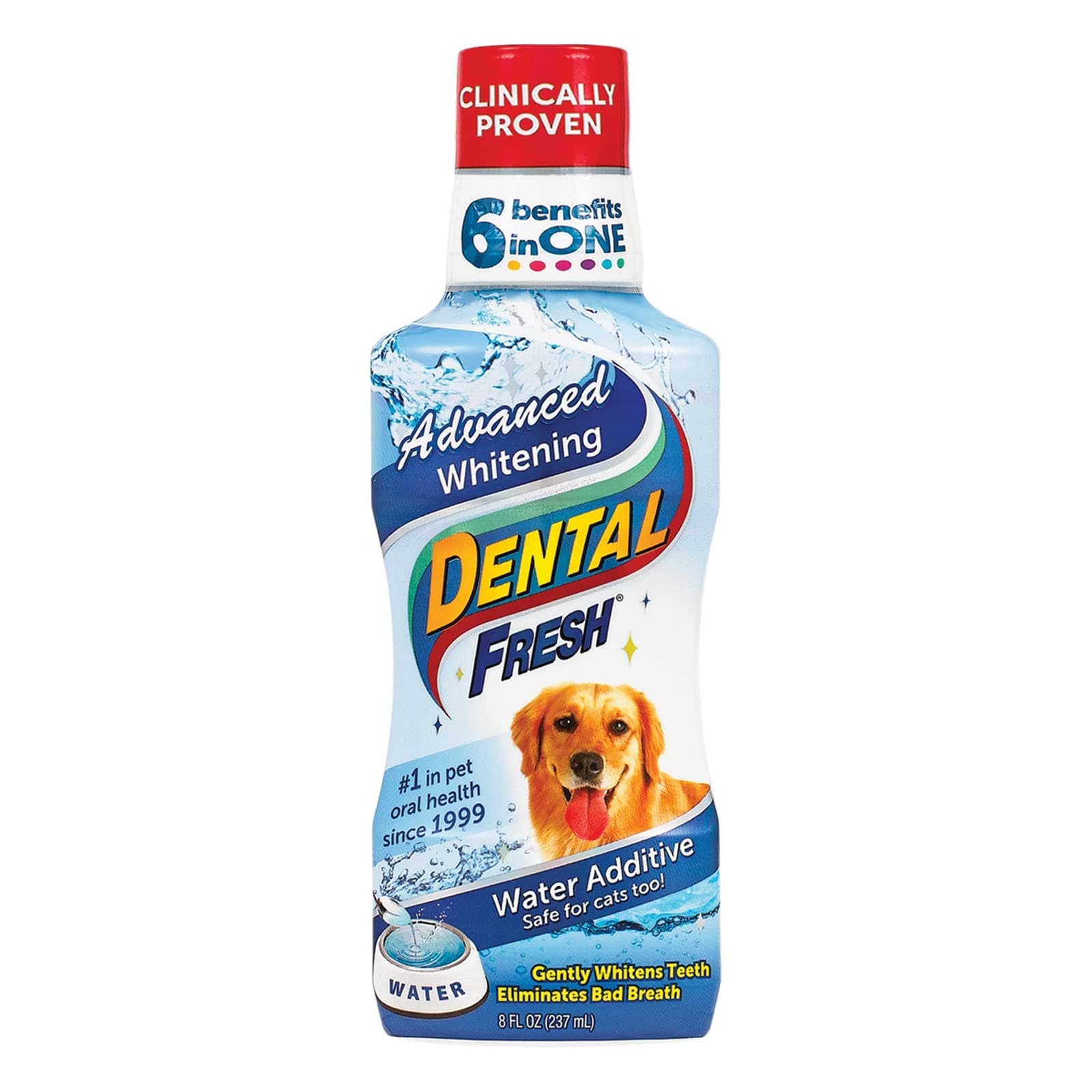 Dental Fresh Advanced Whitening Water Additive, 8oz – Dog Breath Freshener Formula to Hep Overall Dog Dental Care and Brighten Teeth
