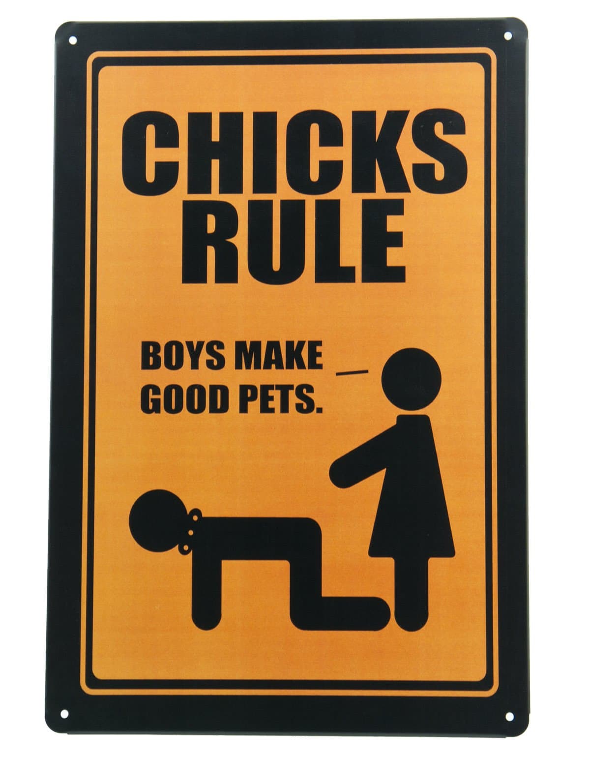 Exquisite Online Chicks Rule-Boys Make Good Pets Tin Sign, Tin Poster, Retro Vintage Metal Sign Wall Decor