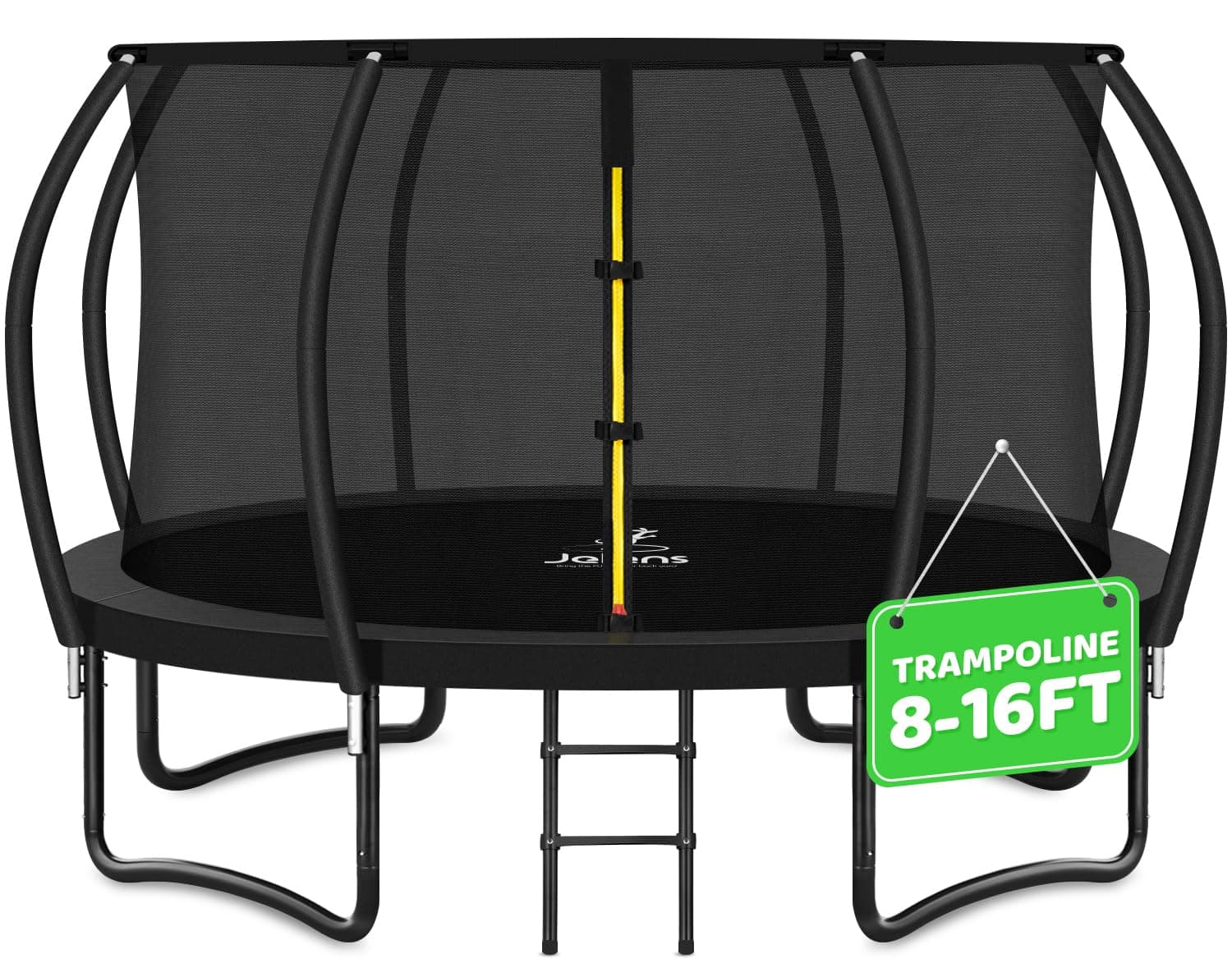 Trampoline 8FT 10FT 12FT 14FT 15FT 16FT, Recreational Trampolines with Enclosure Net and Ladder, Outdoor Anti-Rust Trampolines for Kids and Adults, ASTM Approved