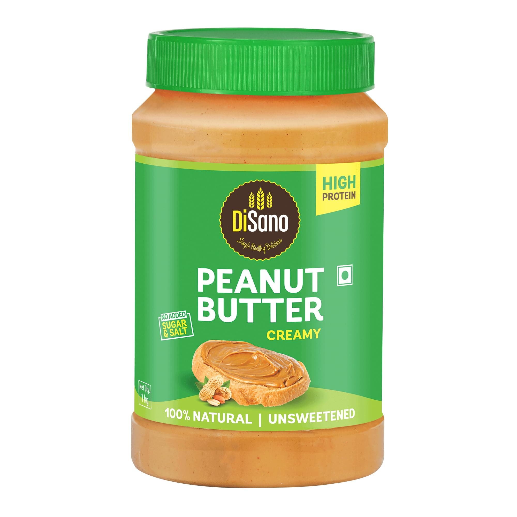 Natural Peanut Butter Creamy 1kg, Unsweetened, High Protein Peanut Butter with No Added Sugar or Salt, Nut Butter Spread, 100% Roasted Peanuts