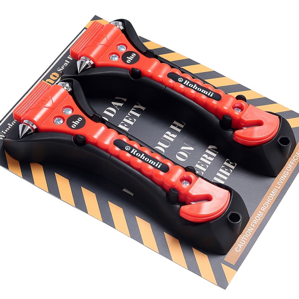 Car Escape Tool Window Breaker Seatbelt Cutter Car Safety Hammer Multi-purpose Car Hammer, 2 Pack