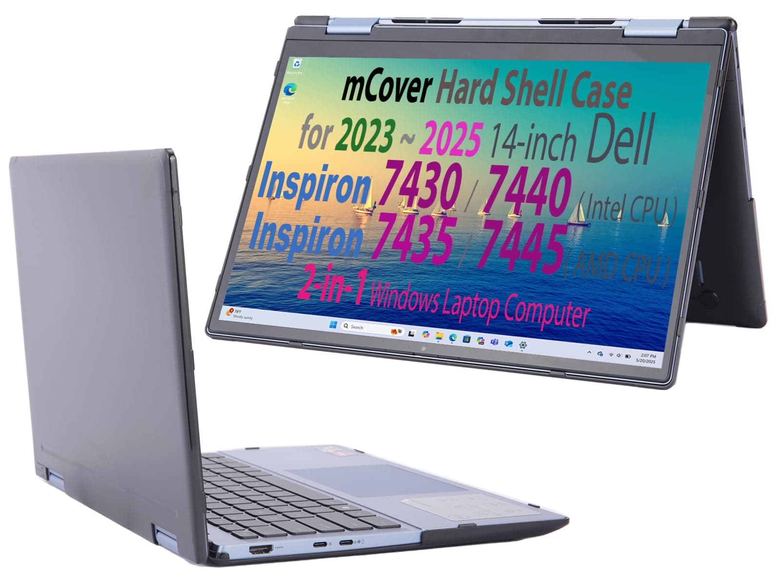 mCover Case Compatible with 14" Dell Inspiron 7430/7435 or 14 Plus 2-in-1 DB04250 Windows Notebook Computer (Not Fitting Any Other Dell Models) - Black