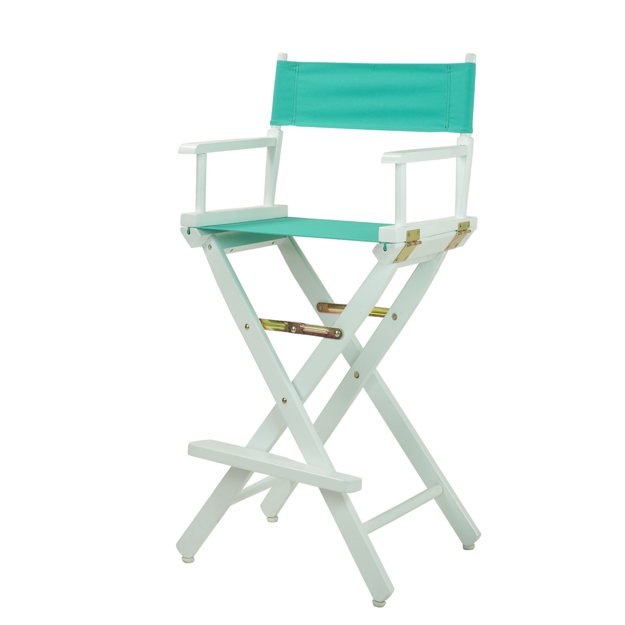 Casual Home Director's Chair ,White Frame/Teal Canvas,30" - Bar Height