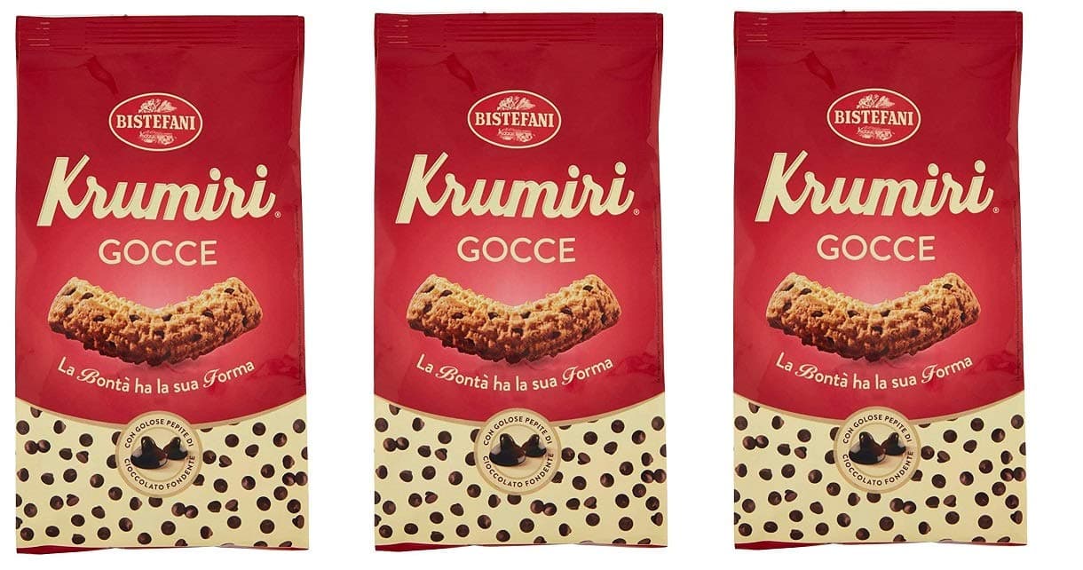 3X Bistefani Krumiri con Gocce di Cioccolato Cookies with Chocolate Chips Italian Biscuits 300g