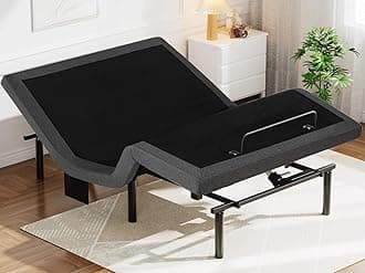 Queen Adjustable Bed Frame, Electric Bed Base with Head & Foot Incline, USB-A & USB-C Ports, LED Under-Bed Lighting, 4 Leg Height Options, and Easy 3-Step Assembly