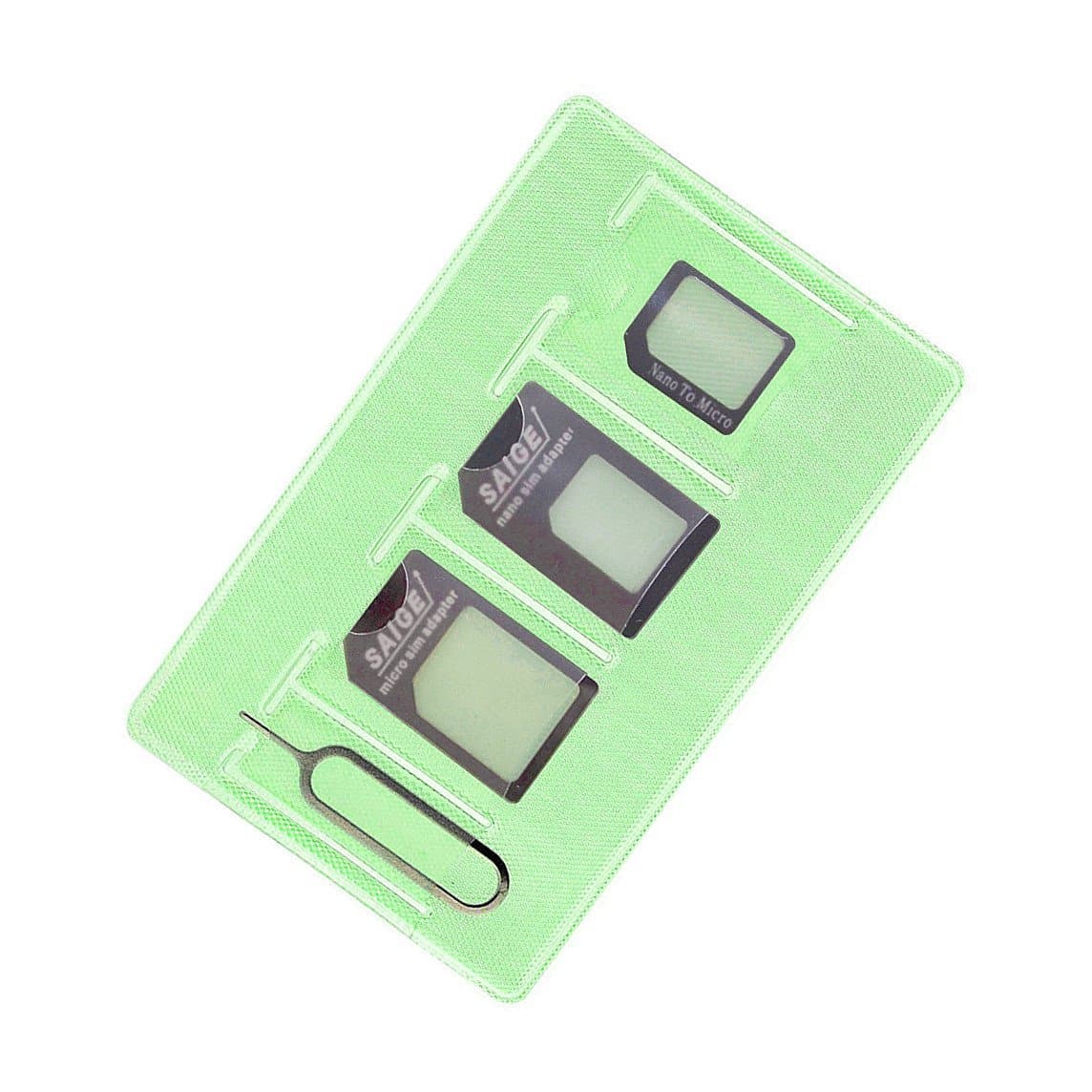 SAMDI Sim Card Adapter Kit - Nano/Micro/Standard Converter - Easy Storage (Black Saige)