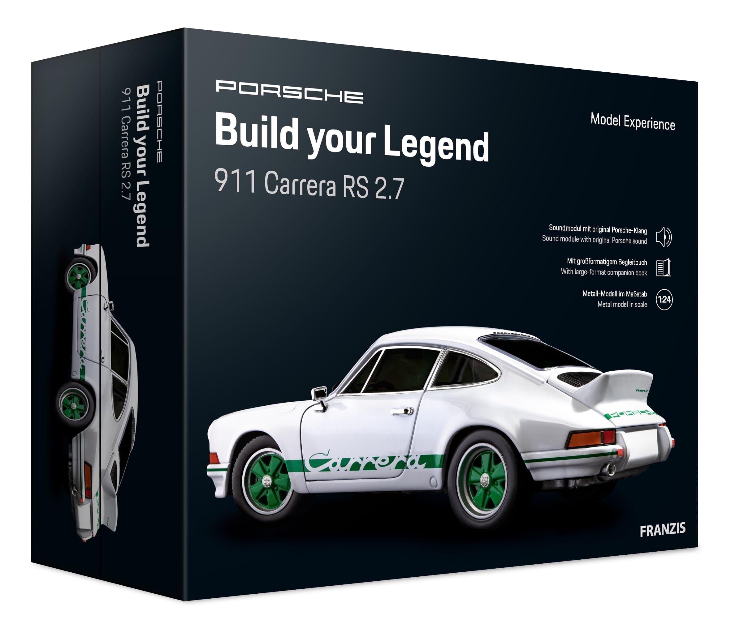 67217 - Porsche 911 Carrera RS 2.7 Build Your Legend | Metall-Modellbausatz im Maßstab 1:24, inkl. Soundmodul und 72-seitigem Begleitbuch
