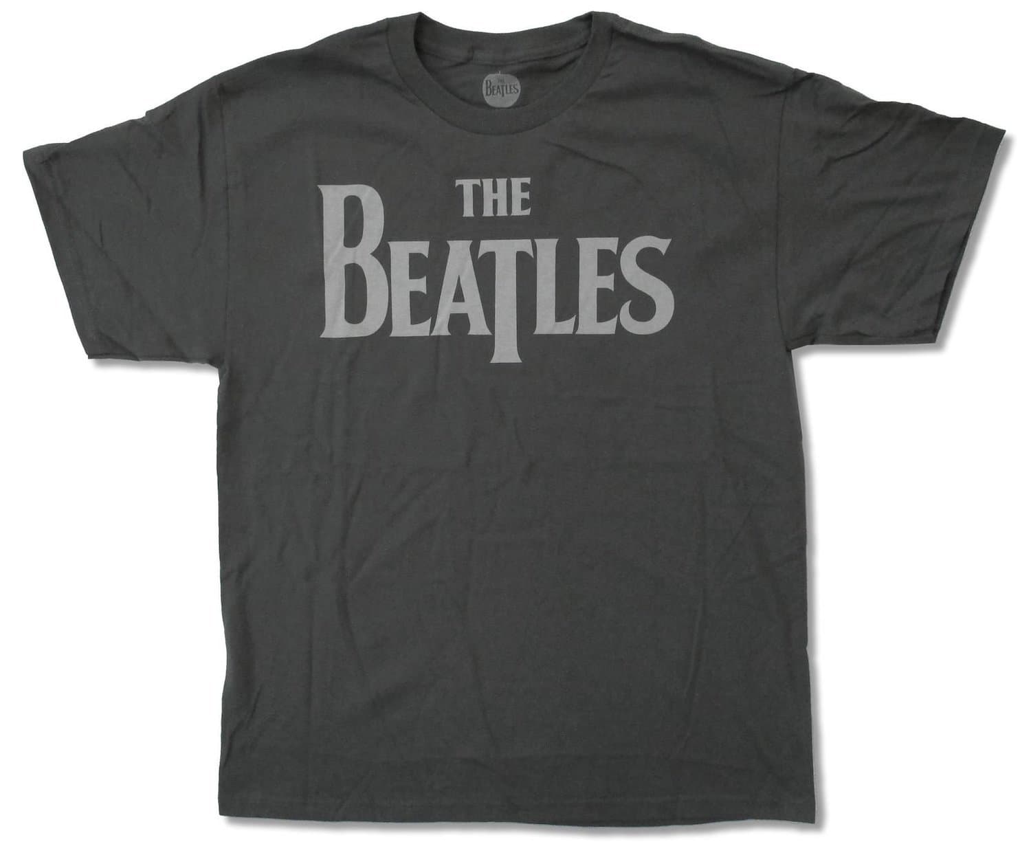 Beatles Men's Grey Logo Charcoal T-shirt, 2X-Large
