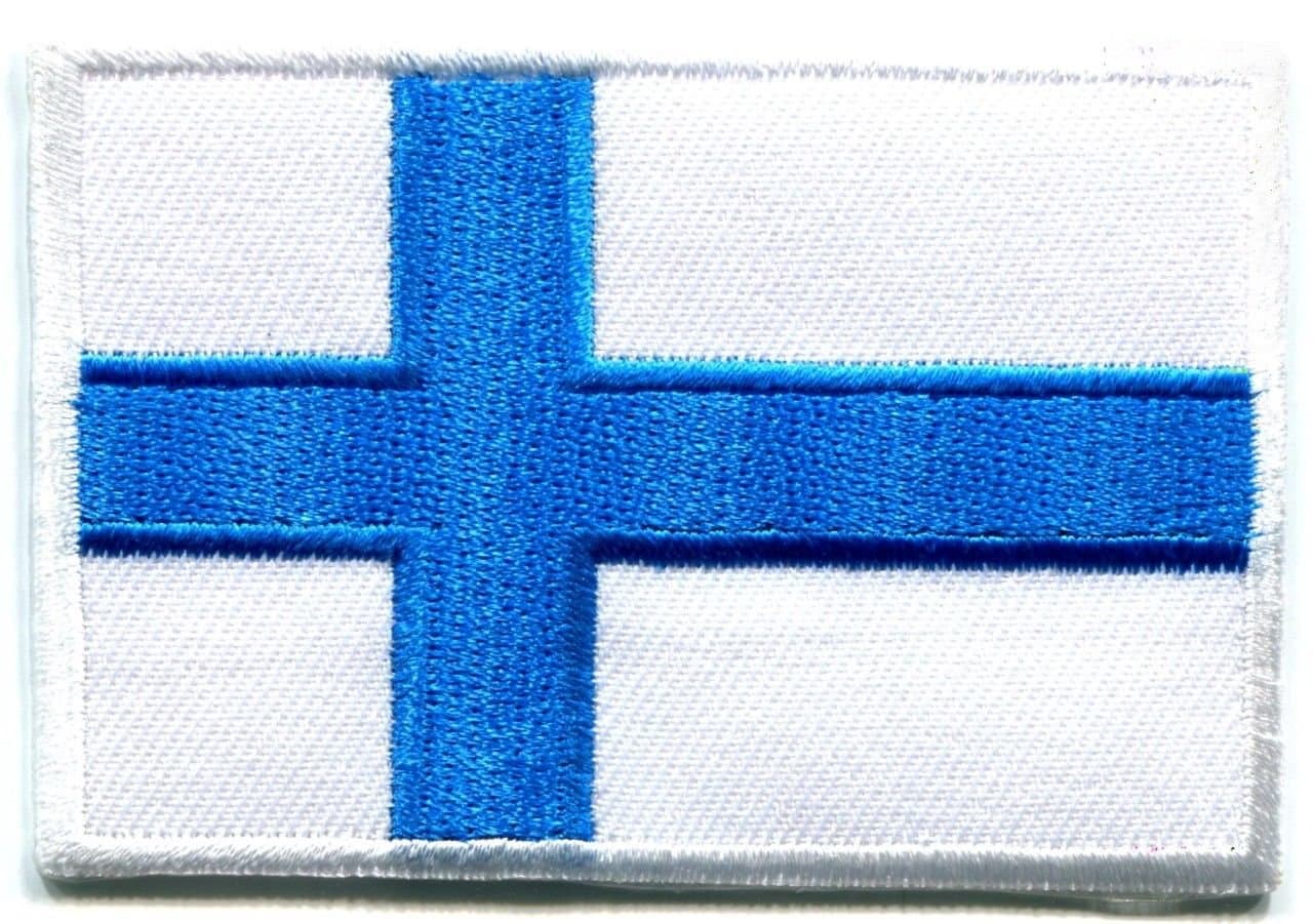 Flag of Finland Finnish Nordic Europe applique iron-on patch TheeTa Embroidery