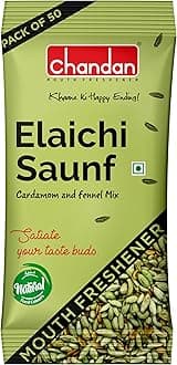 Chandan Mouth Freshener Elaichi Saunf 50 Sachets | Rich in Anti-Oxidants And A Delicious Mukhwas (Pack of 4)
