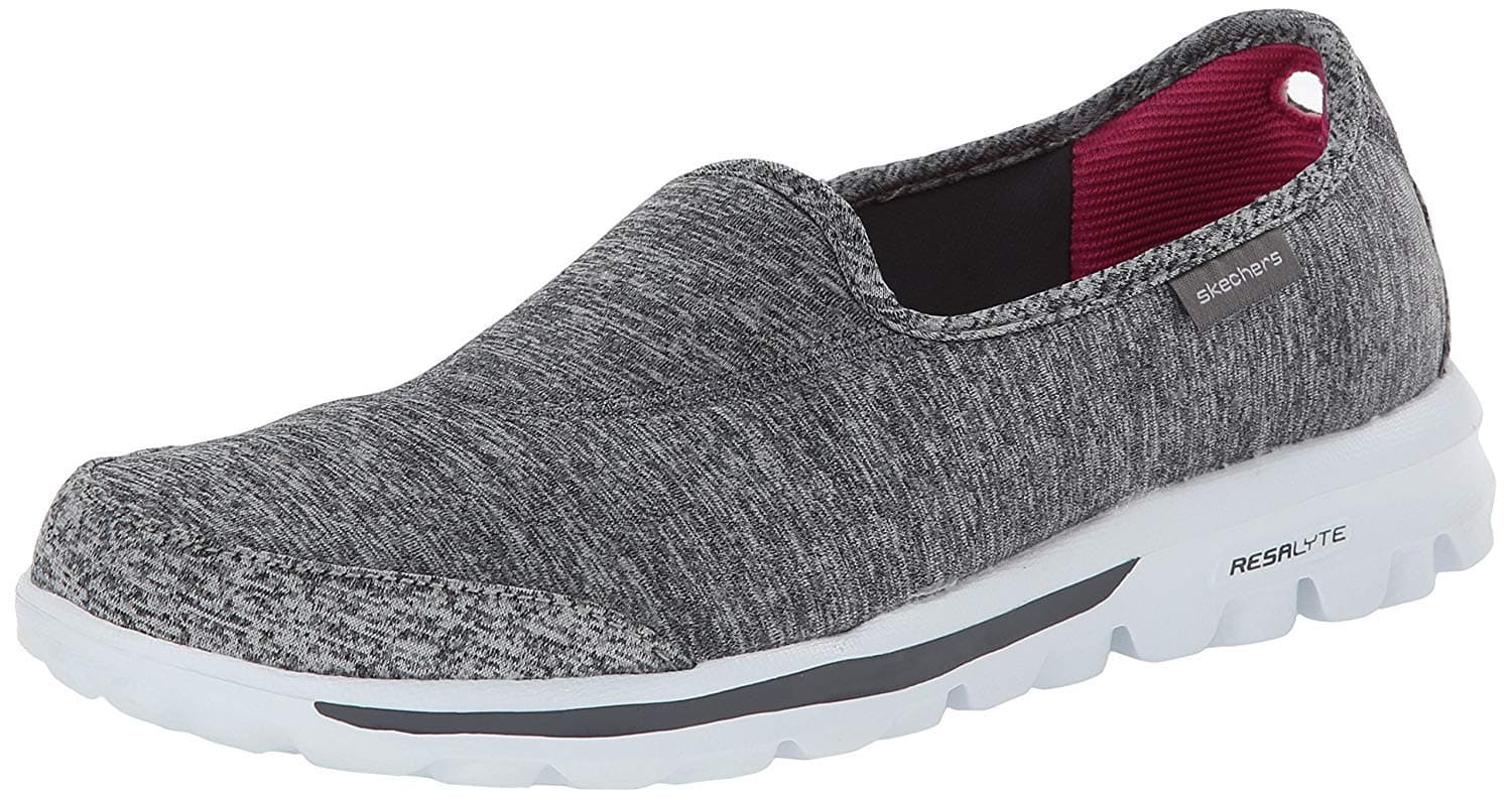 Skechers Go Walk Lead Womens Slip On Sneakers Gray 7.5 W