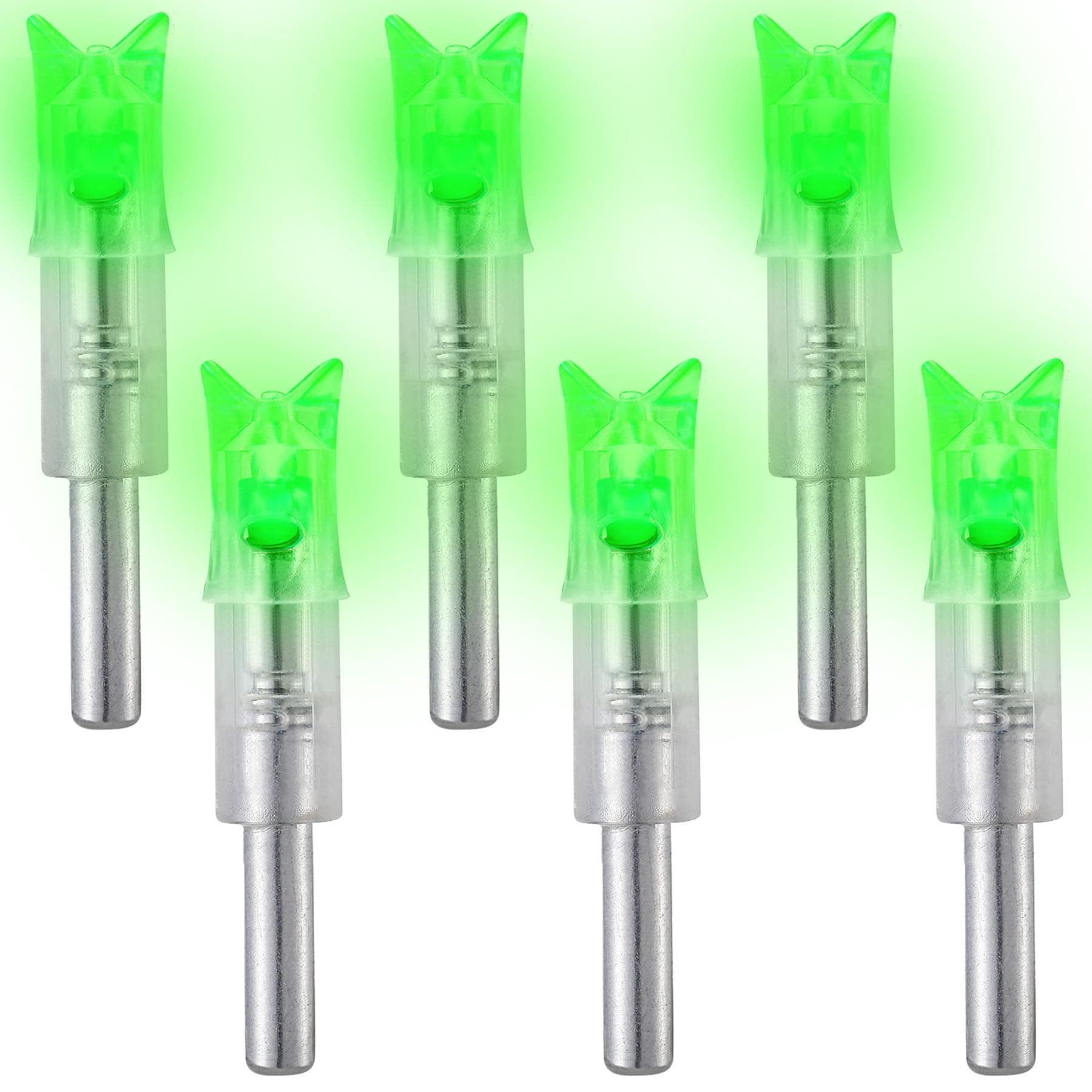 6PCS Lighted Nocks for Crossbow .300/7.62mm Inside Diameter Led Lighted Arrow Nocks for Archery Hunting