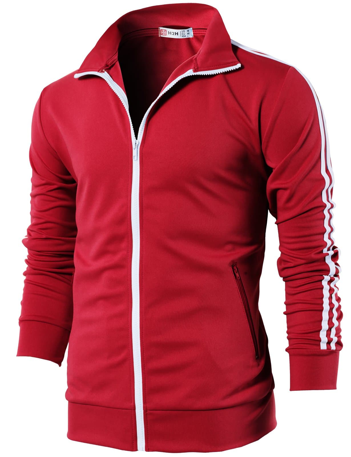 H2H Mens Active Slim Fit Track Lightweight Jacket Zip-up Long Sleeve