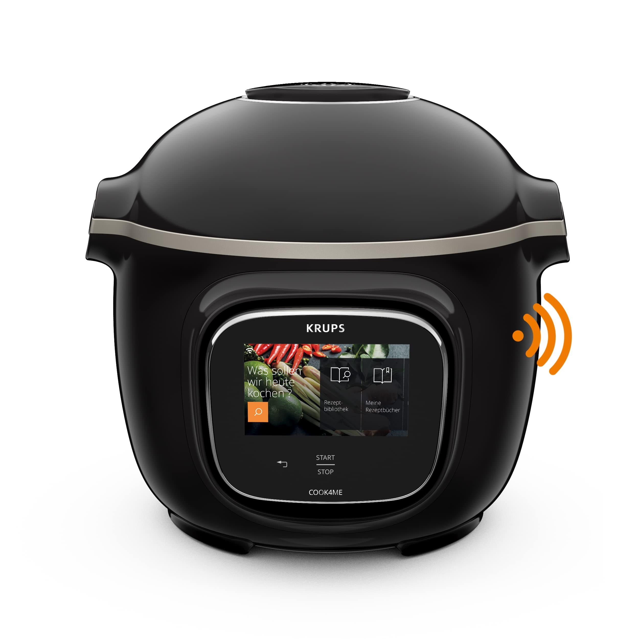 CZ9128 Cook4Me Touch Multicooker, Pressure Cooker, Dishwasher Safe 6 L Container for up to 6 People, WiFi, Cook4Me App, Unlimited Recipe Variety, 13 Cooking Programmes, Black