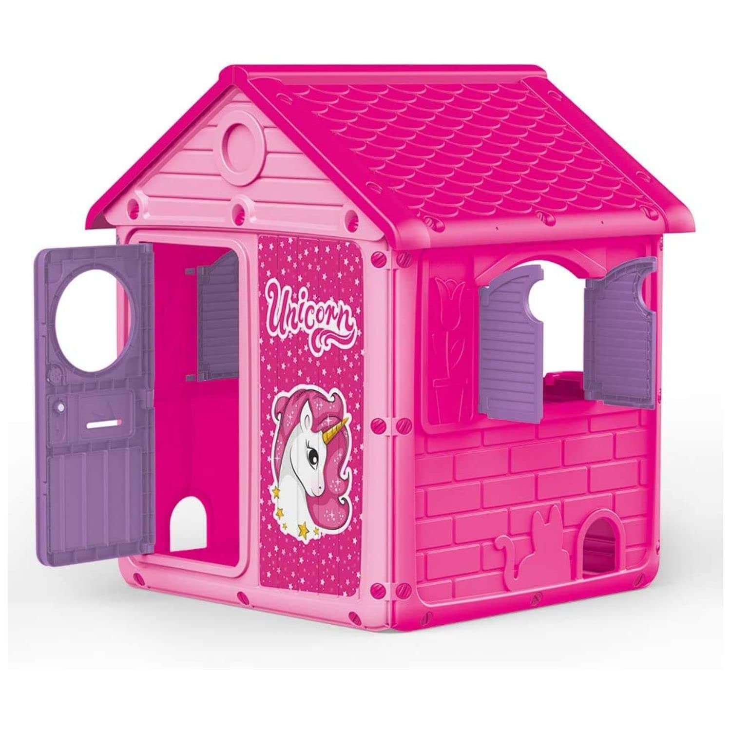 """Dolu 2520 Kids Unicorn Wendy Playhouse Garden, Easy to Assemble and Install, for Indoor and Outdoor Use, Made Out of Durable Plastic (Pink and Purple)"""