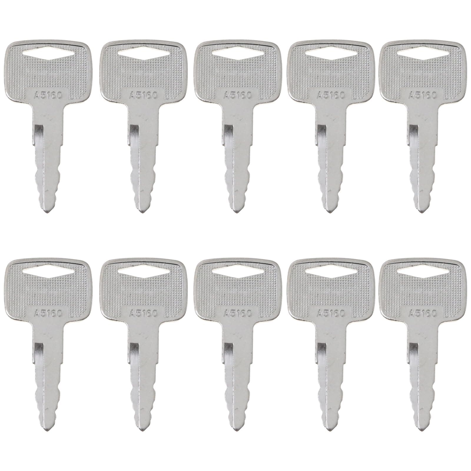 10Pack Keys Compatible Mitsubishi Caterpillar Forklift Heavy Equipment Key Set