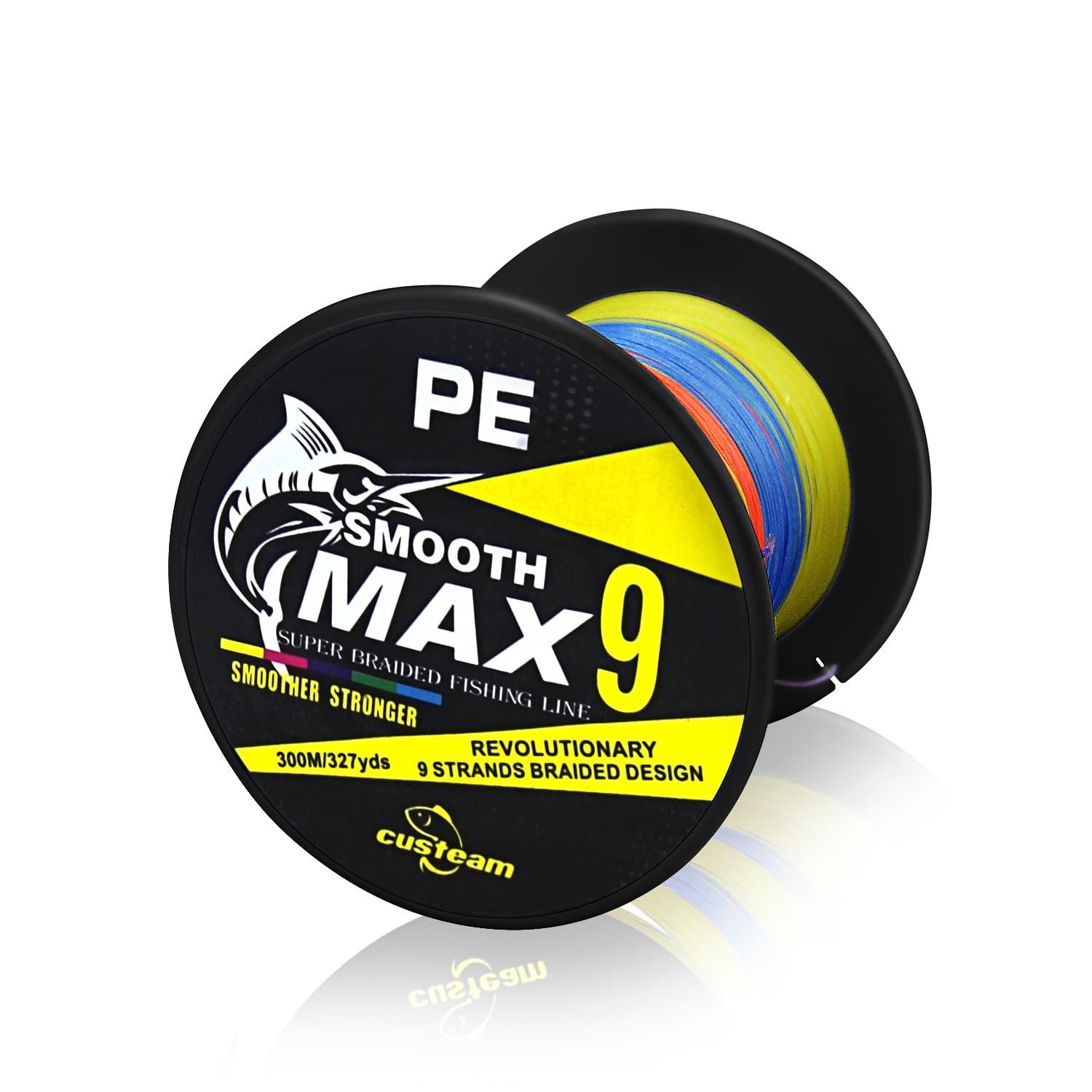 Braided Fishing Line 9 Strand PE Line Smoothmax 9 Strand Braid Fishing Line Thin and Strong 20lb-100lb 100m/109yds-300m/328yds - for Freshwater & Saltwater Fish - 2#30lb 328yds