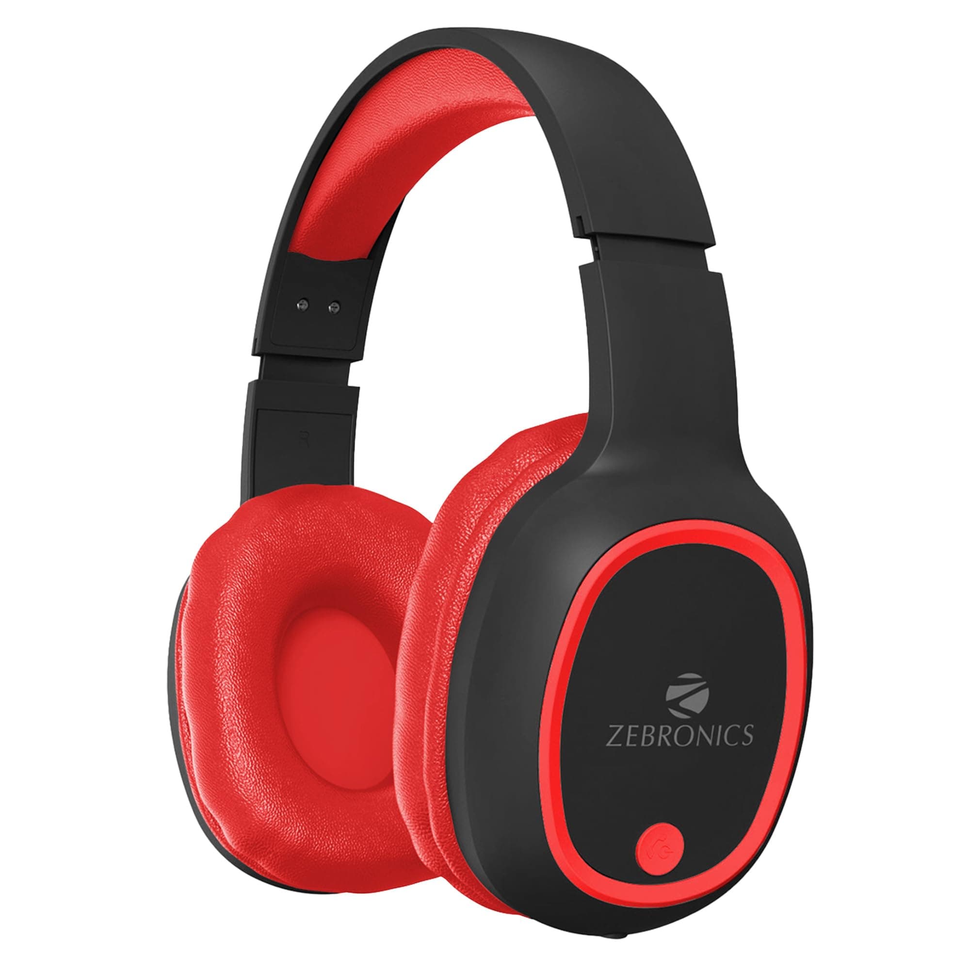 ZEBRONICS Zeb-Thunder Wireless Bluetooth Over The Ear Headphone FM, mSD, 9 hrs Playback with Mic (Red)