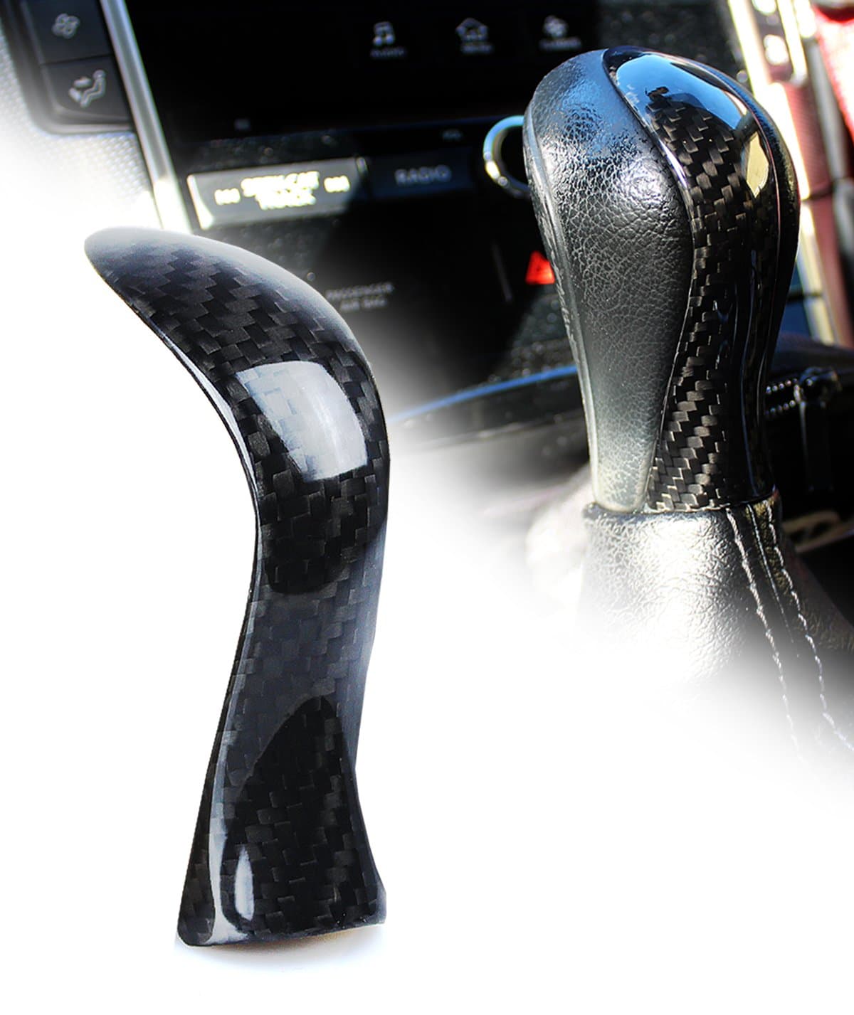 Cuztom Tuning Direct Add-on Real Carbon Fiber Shift Knob Cover Fits for Compatible with 2015-2017 Infiniti Q50 Q50S