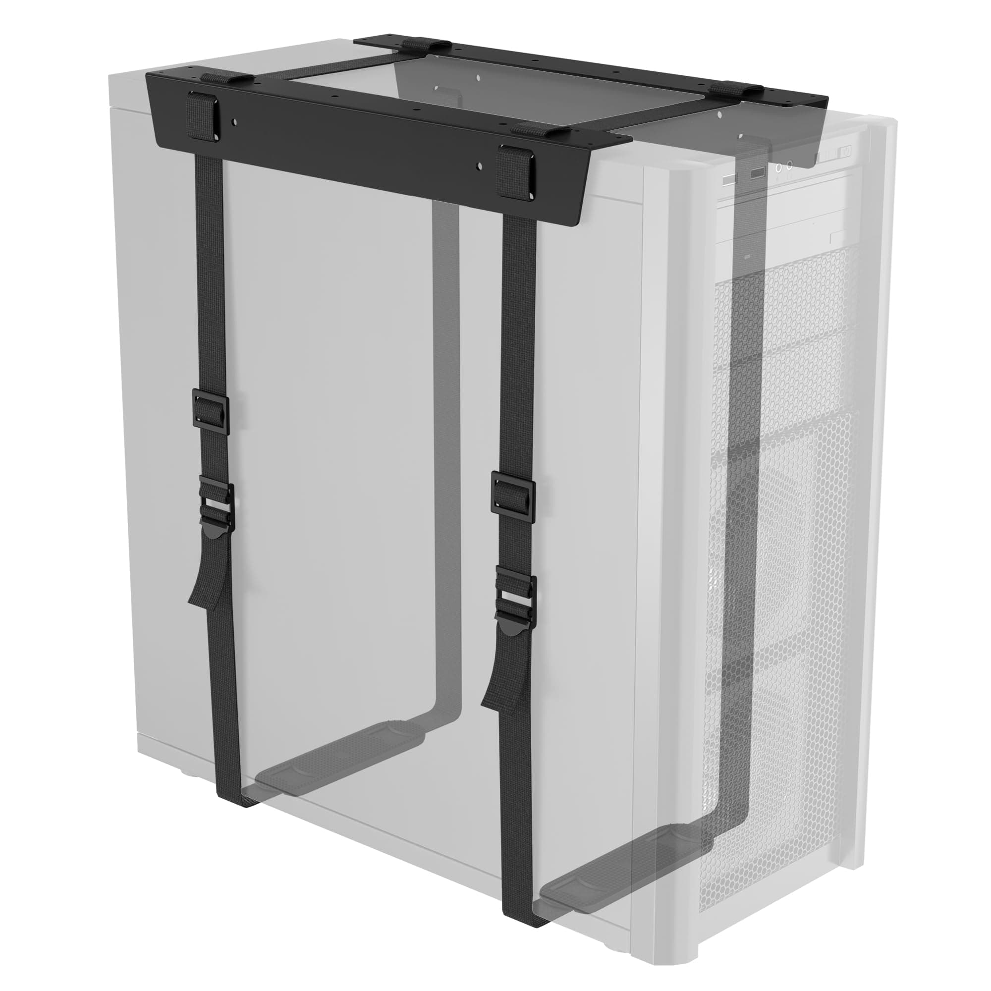 1home Economical CPU Holder Under Desk PC Holder Under Desk Computer Holder Computer Case Carrier Steel Adjustable Strap Computer Tower Mounting Bracket