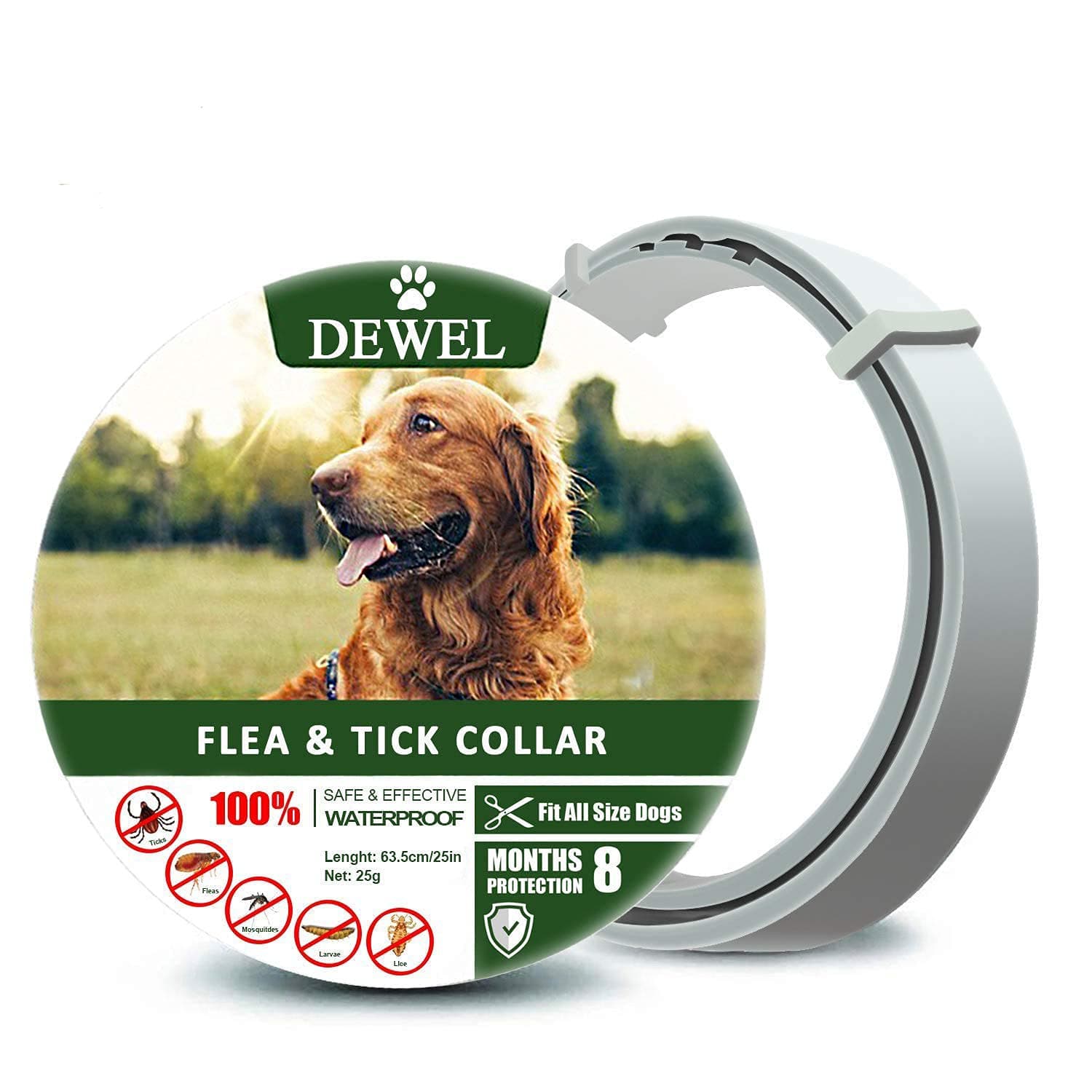 Calming Collar for Dogs- Safe & Allergy Free - Anti-Anxiety Adjustable Collar One Size Fits All(24.5 inches) -001