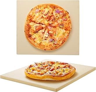 Unicook Square Pizza Stone 30.5cm, Heavy Duty Ceramic Baking Stone for Oven, BBQ and Grill, Ideal for Making Crisp Crust Pizza, Bread, Cookies and More, Thermal Shock Resistant, Durable and Safe