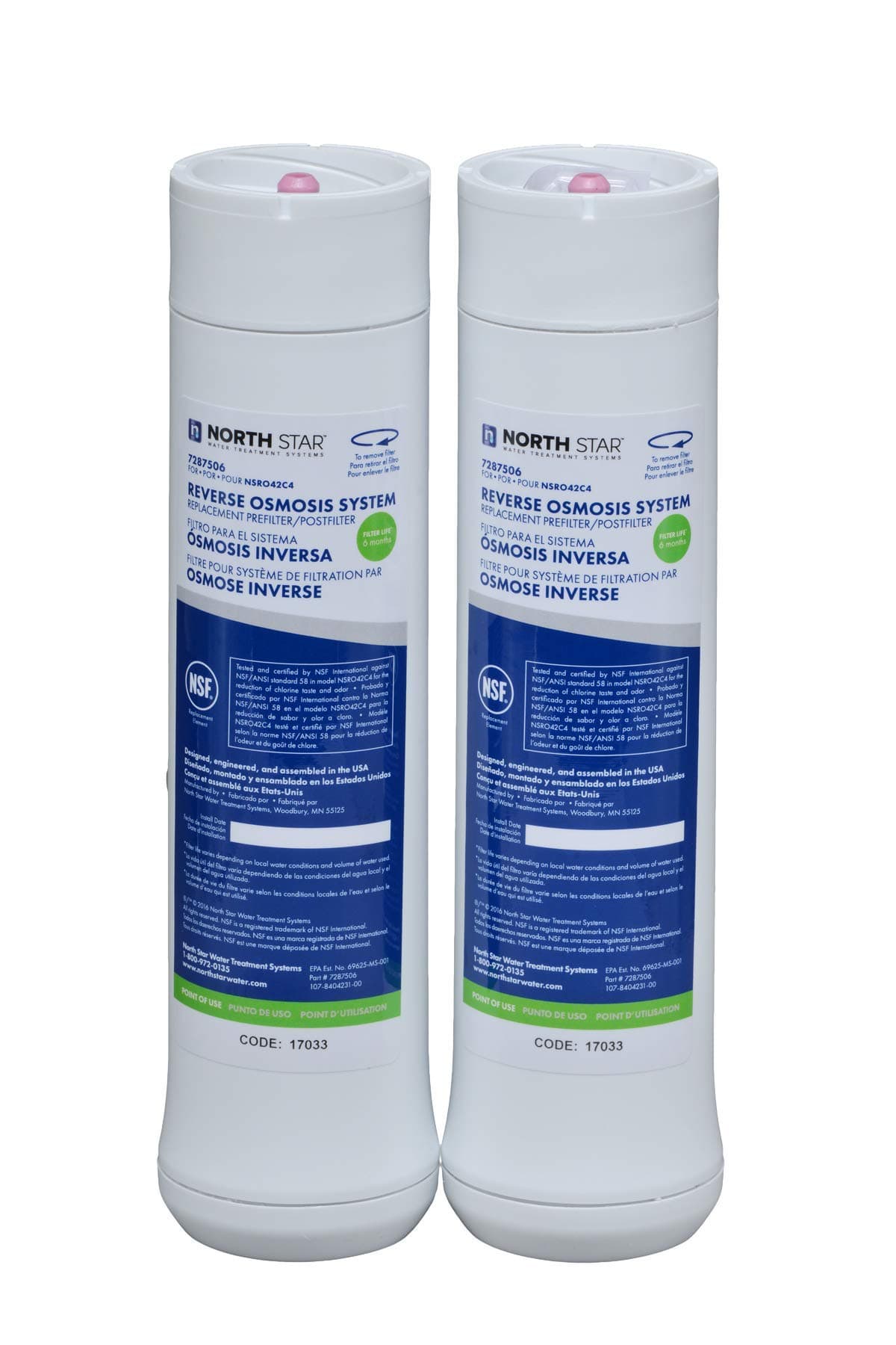 WZCICHEN North Star 7287506 Water Filter - RO System Pre and Post Filter - Activated Carbon - 1 Piece