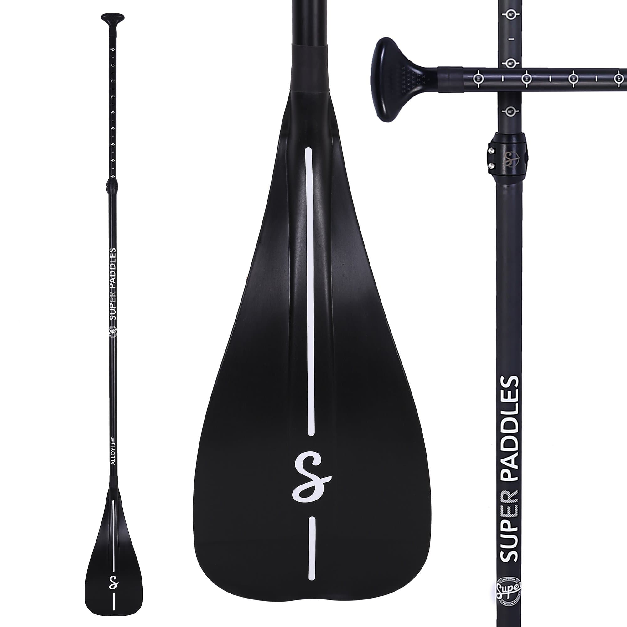 SUP Paddle - 3 Piece Adjustable Stand Up Paddle Board Paddles - Durable, Lightweight & Floating Paddleboard Oar - High-Grade Alloy or Fiberglass Shaft & Nylon Blade for Efficient Strokes