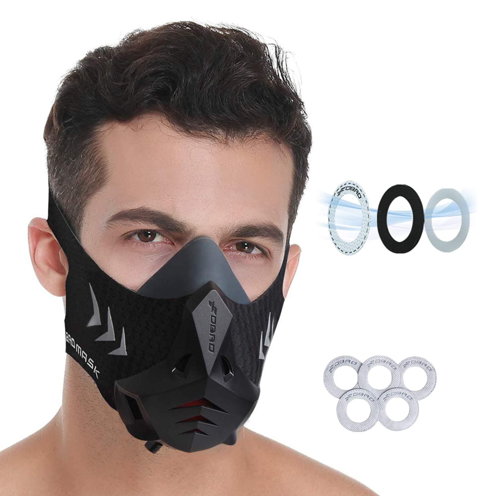 Sports Mask Pro 12 Breathing Levels Workout Mask Running,Resistance,Cardio,Endurance Mask for Fitness Training with Filter Cotton