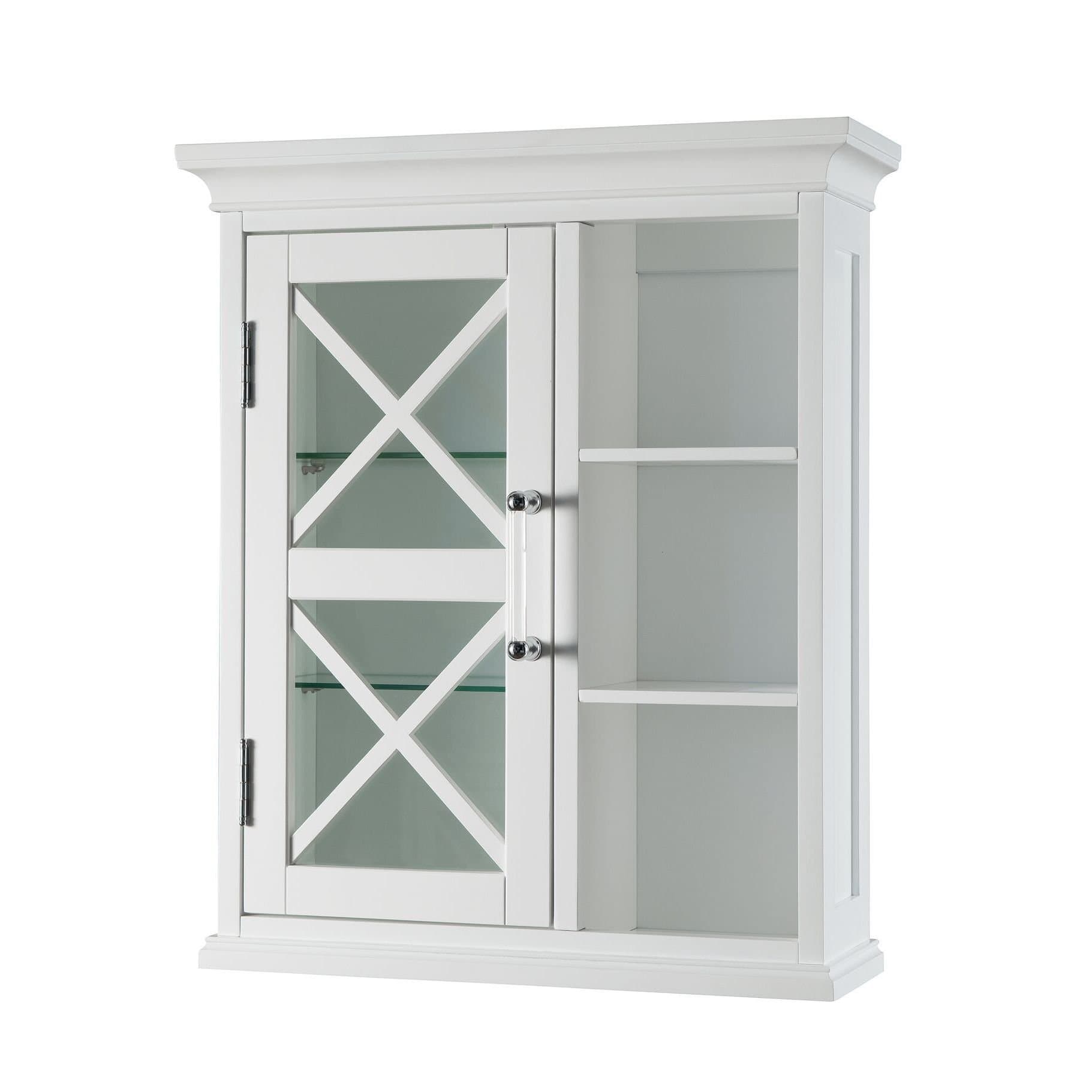 Elegant Home Fashions Grayson Wall Cabinet with one Door and Cubbies by