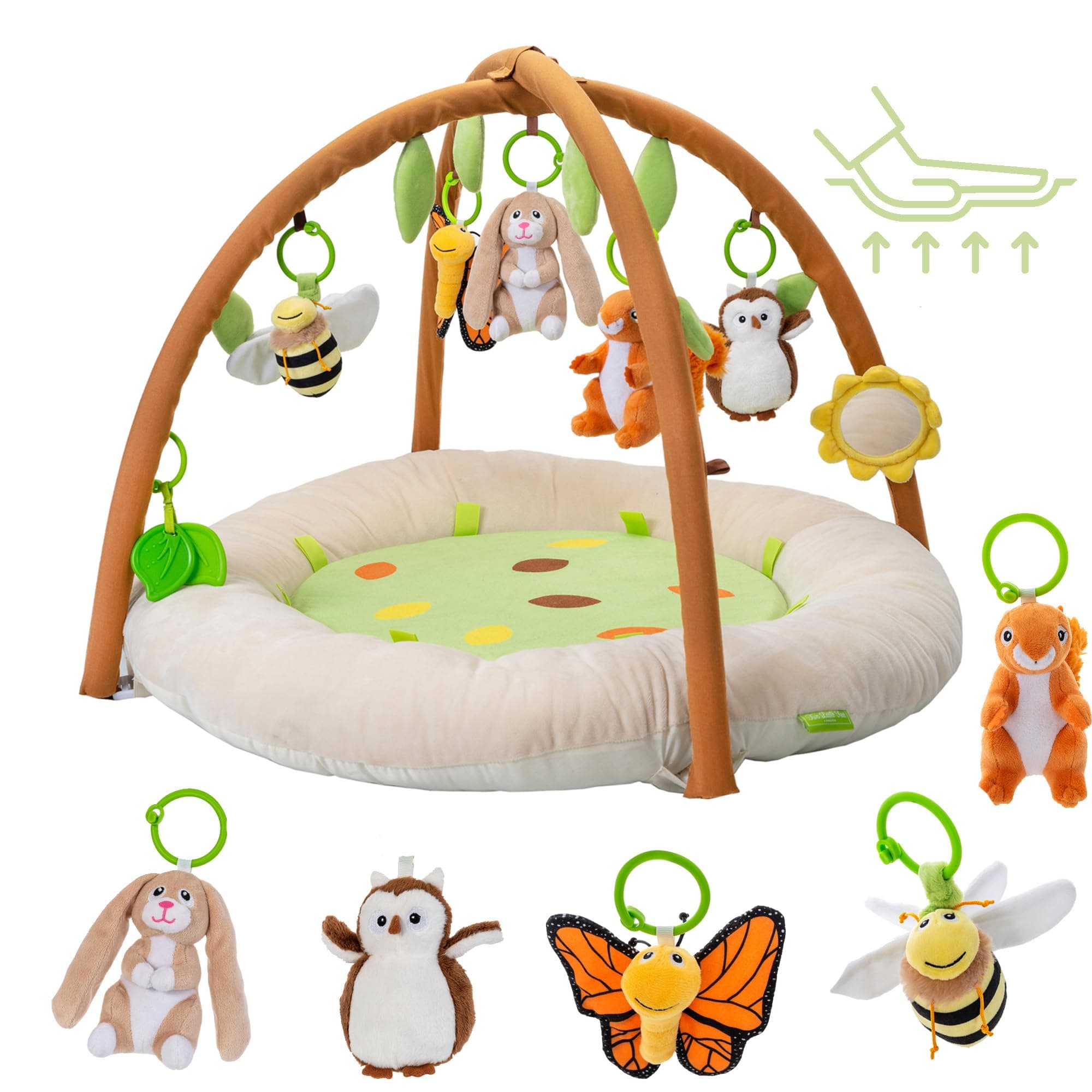 Close to Nature Playmat and Activity Gym by Two Little Feet, Designed in London, Innovative Super Thick Padded Mat