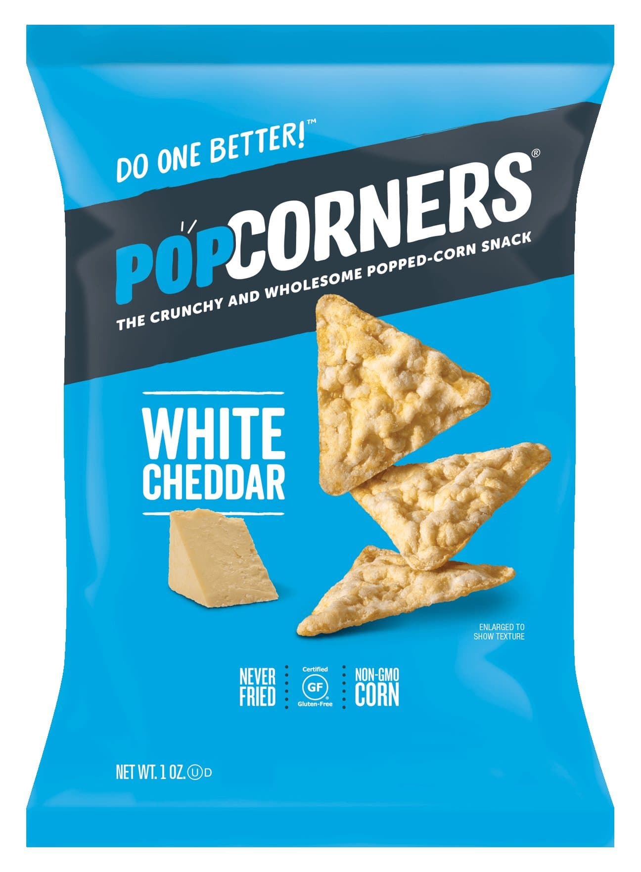 Popcorners White Cheddar Crunchy Wholesome Popped-Corn Snack 1 Ounce (Pack of 40)