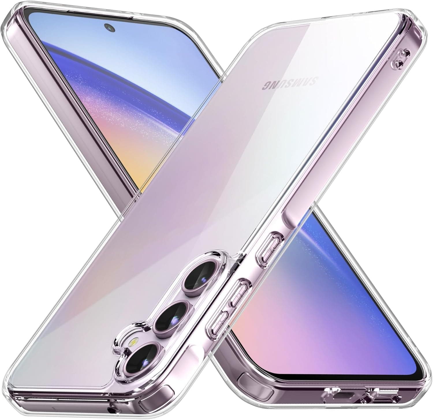 JGD PRODUCTS for Samsung Galaxy A55 5G (2024) Premium Transparent Hybrid Soft Slim Dust Proof Back Case Cover with Camera Protection