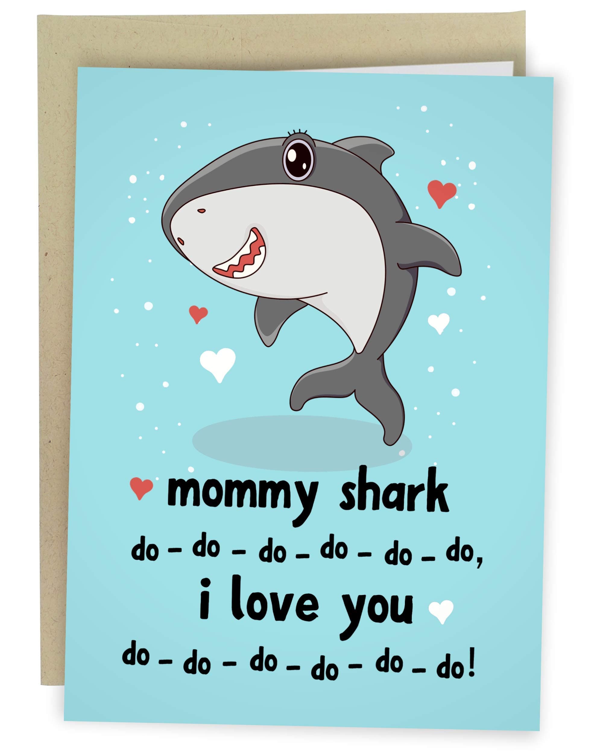 Sleazy Greetings Mother's Day Card For Mom From Kids Daughter Son | Funny Birthday New Baby Mommy Shark