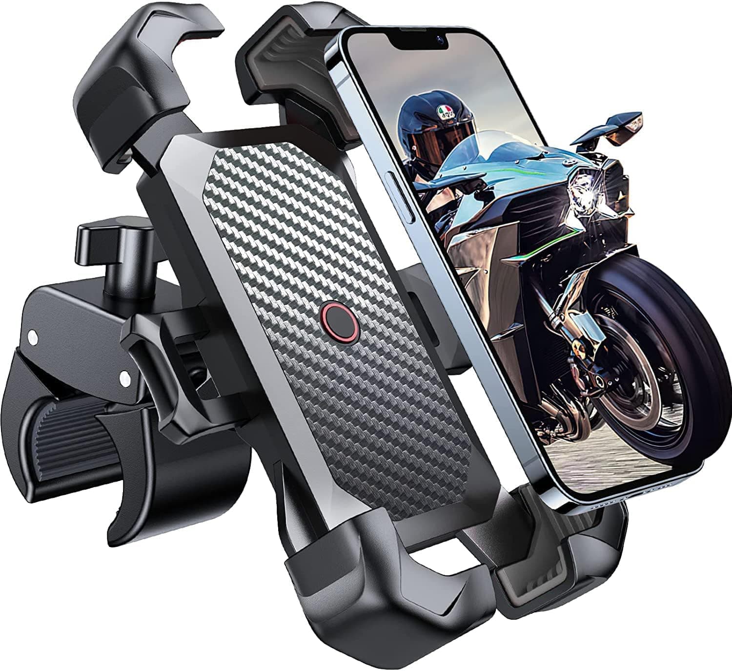 Bike Smartphone Holder JOYROOM 2024 Motorcycle Portable Phone Holder Vibration Absorption Bicycle Motorcycle Stand Mount Smartphone Holder Moped Fixed "One-Touch Auto Lock" Single-Handed Operation