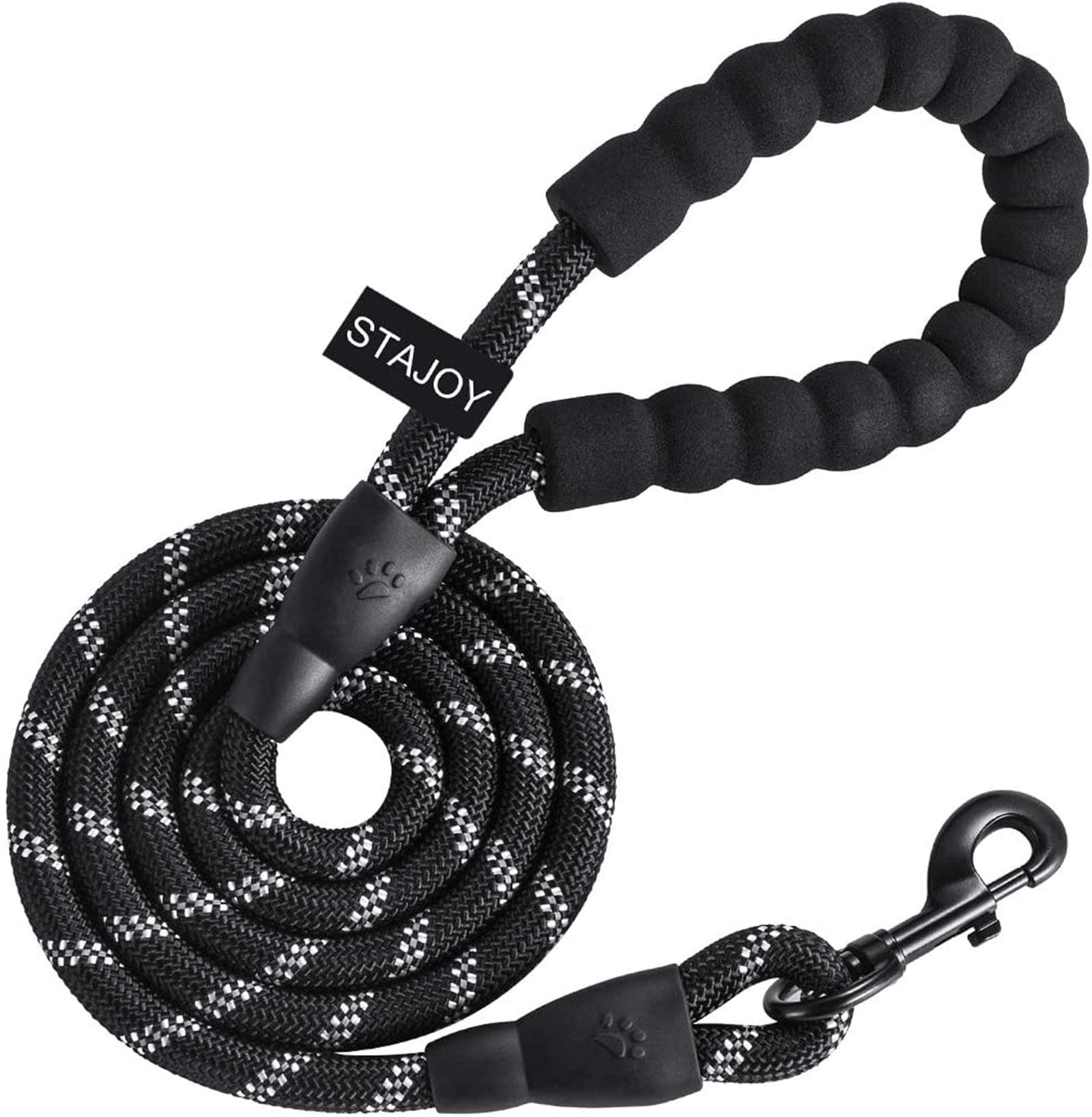STAJOY 5ft Rope Dog Lead Strong for Small Medium and Large Dogs with Comfortable Padded Handle and Highly Reflective Threads