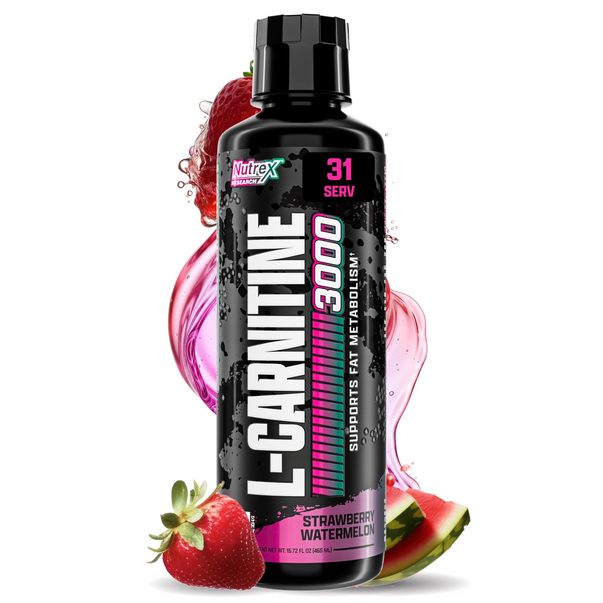 Nutrex Research Liquid Carnitine, Strawberry Watermelon, 3000 mg, Boost Endurance