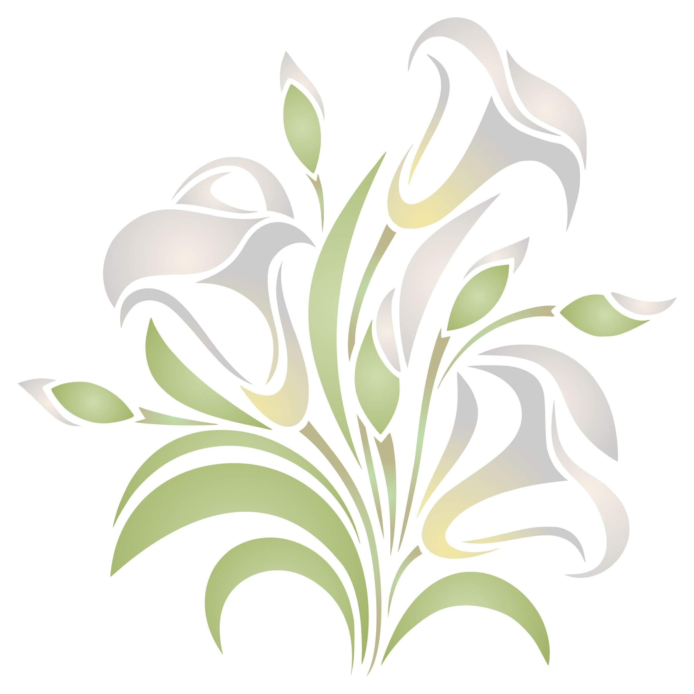 Calla Lily Stencil, 6.5 x 6.5 inch (S) - Flower Floral Arum Lilies Stencils for Painting Template